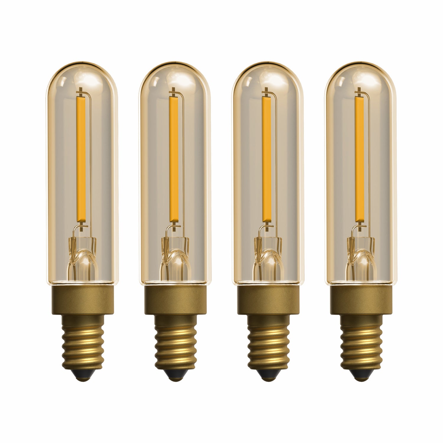 3.8W (40W Replacement) T6 E12 Dimmable Single Filament Vintage LED Bulb, Warm Light (4-Pack)