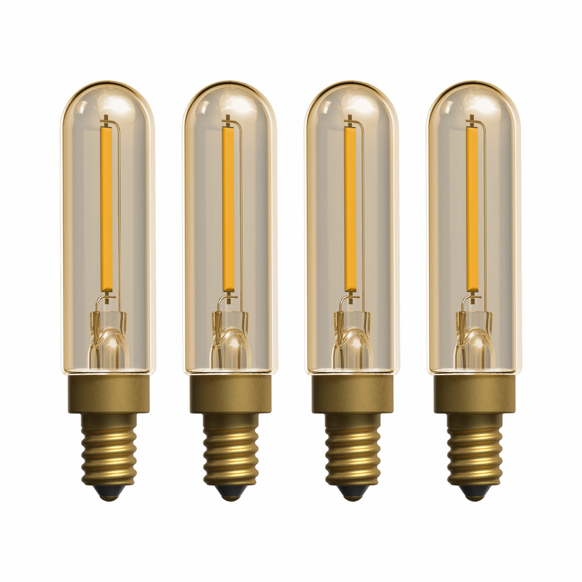 3.8W (40W Replacement) T6 E12 Dimmable Single Filament Vintage LED Bulb, Warm Light (4-Pack)