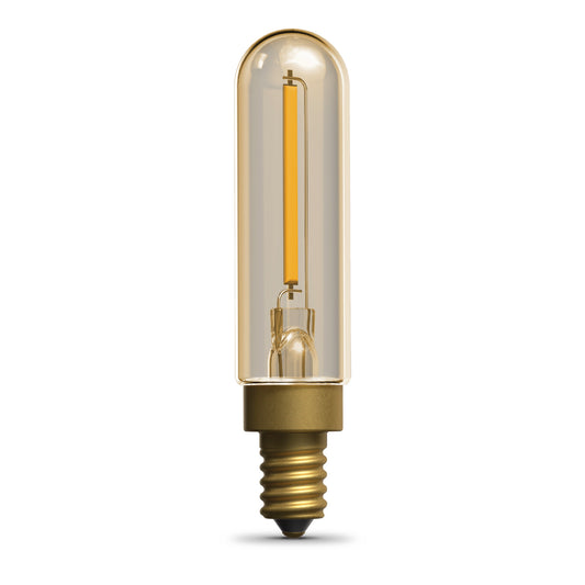3.8W (40W Replacement) T6 E12 Dimmable Single Filament Vintage LED Bulb, Warm Light (4-Pack)