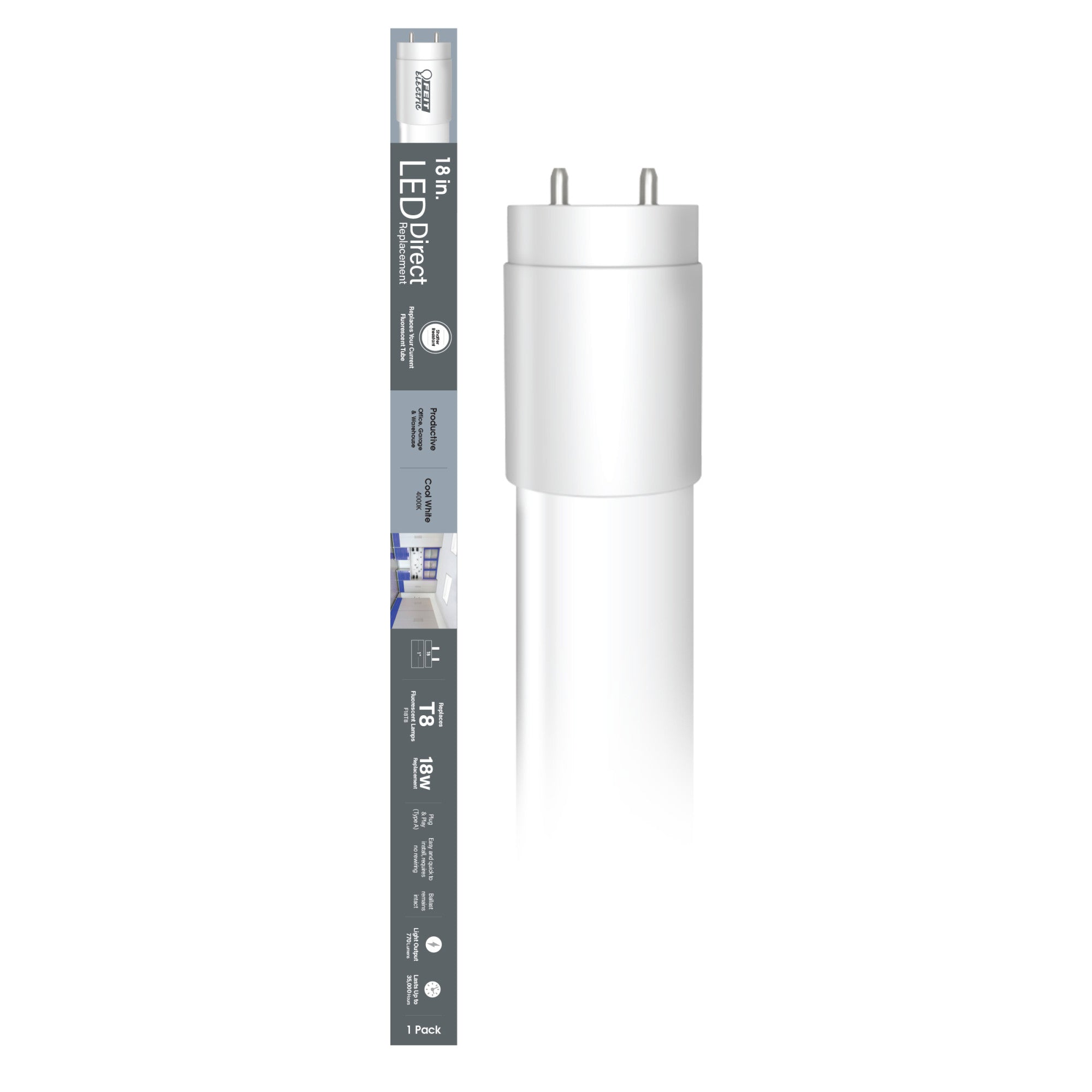 18 in. 15W Replacement Cool White (4000K) G13 Base Direct