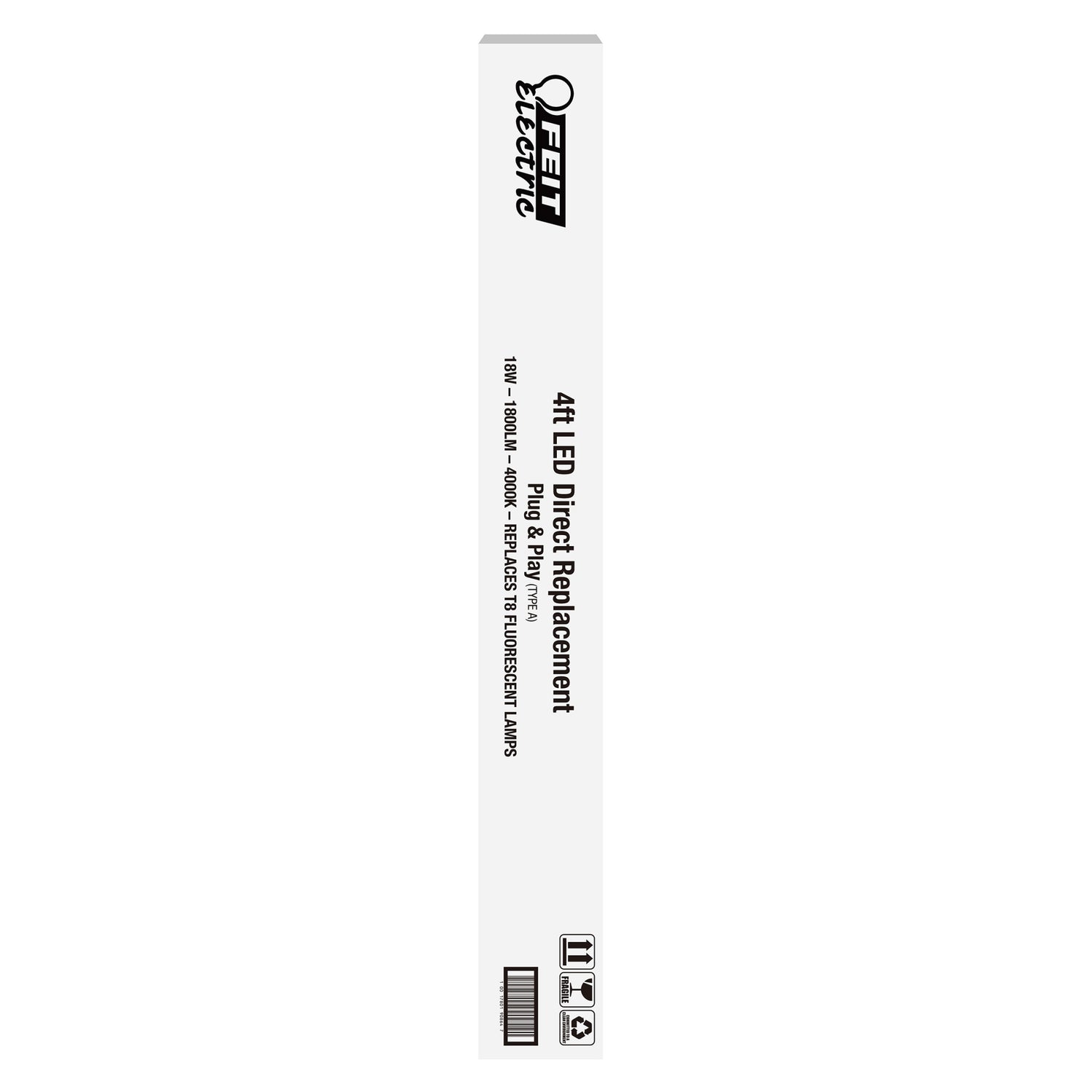 4 ft. 18W (32W Replacement) Cool White (4000K) G13 Base Direct Replacement (Type A) (T8 Replacement) LED Linear Tube (25-Pack)