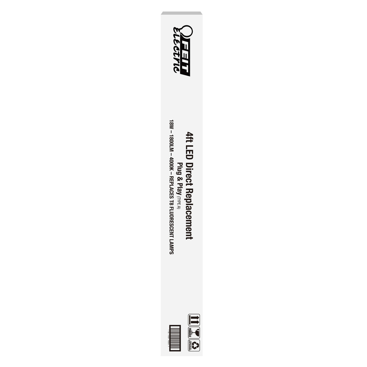 4 ft. 18W (32W Replacement) Cool White (4000K) G13 Base Direct Replacement (Type A) (T8 Replacement) LED Linear Tube (25-Pack)