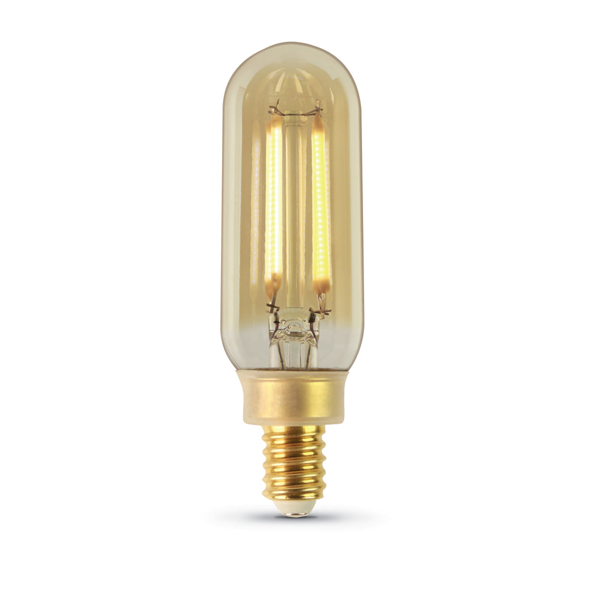5W (40W Replacement) T8 E12 Dimmable Straight Filament Amber Glass Vintage Edison LED Light Bulb, Soft White