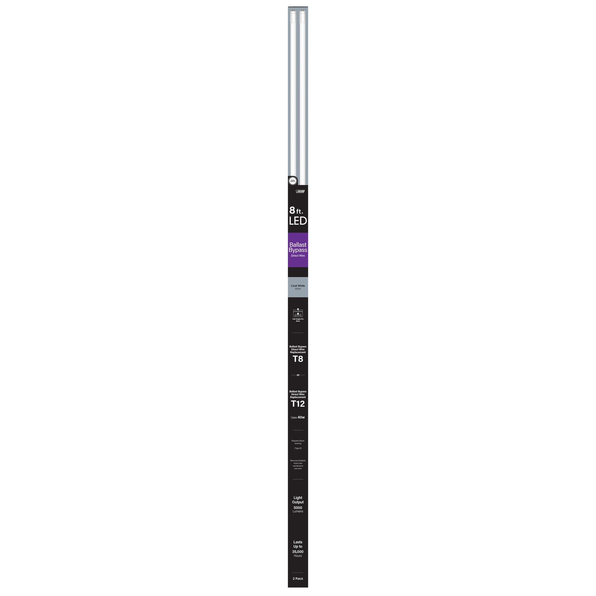 8 ft. 40W (59W Replacement) Cool White (4000K) FA8 Base (T8 8 ft. 40W (59W Replacement) Cool White (4000K) FA8 Base (T8