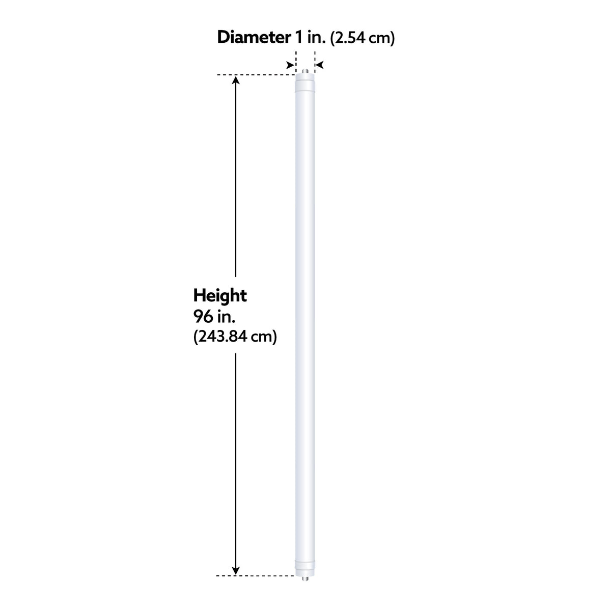8ft. 43W (59W Replacement) Daylight Deluxe (6500K) FA8 Base (T8 and T12 Replacement) Direct Replacement and Ballast Bypass (Type AB) Linear LED Tube