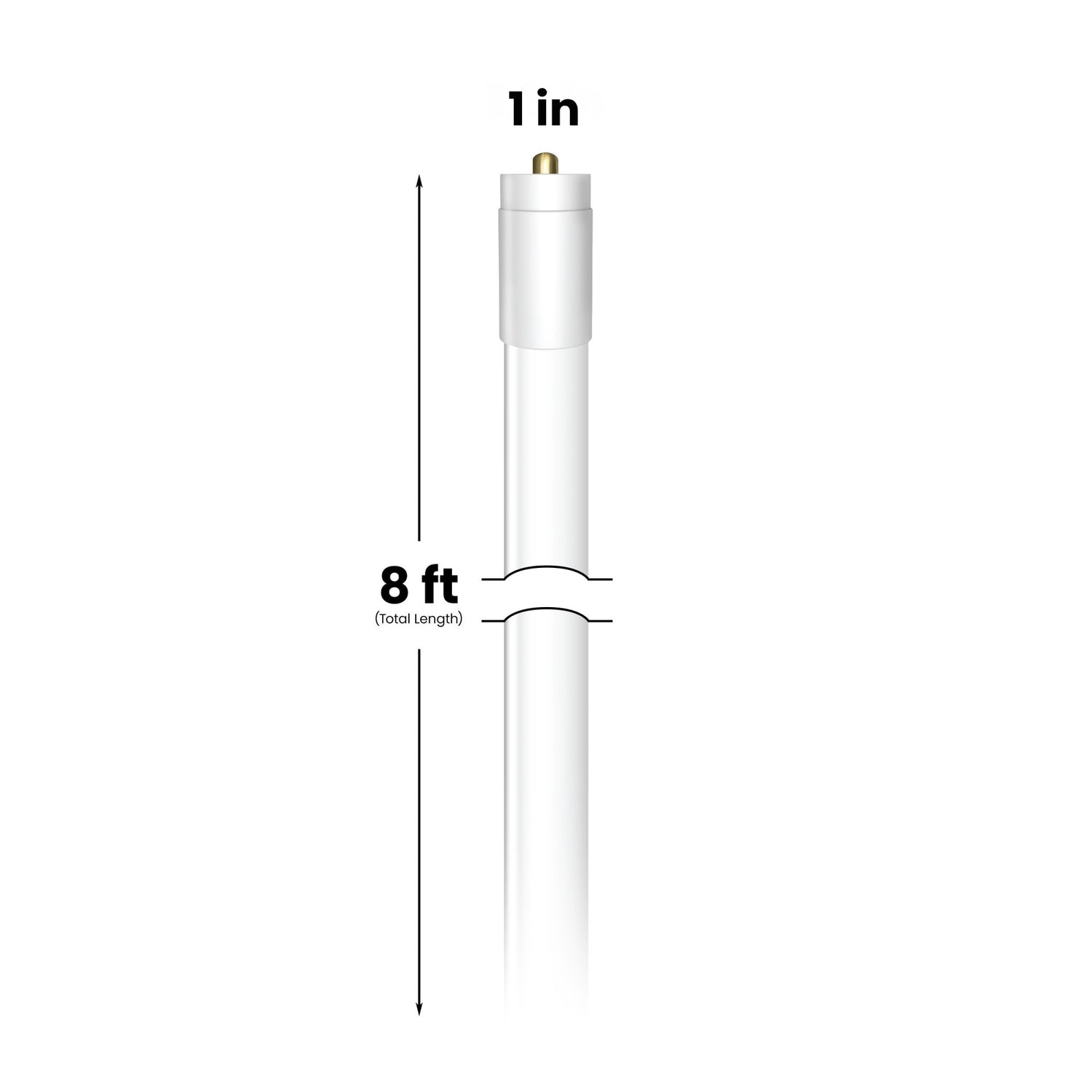 8 ft.  65W T8 Cool White (4000K) G13 Base Type B HO LED Linear Tube with R17d and FA8 Adapters (2-Pack)