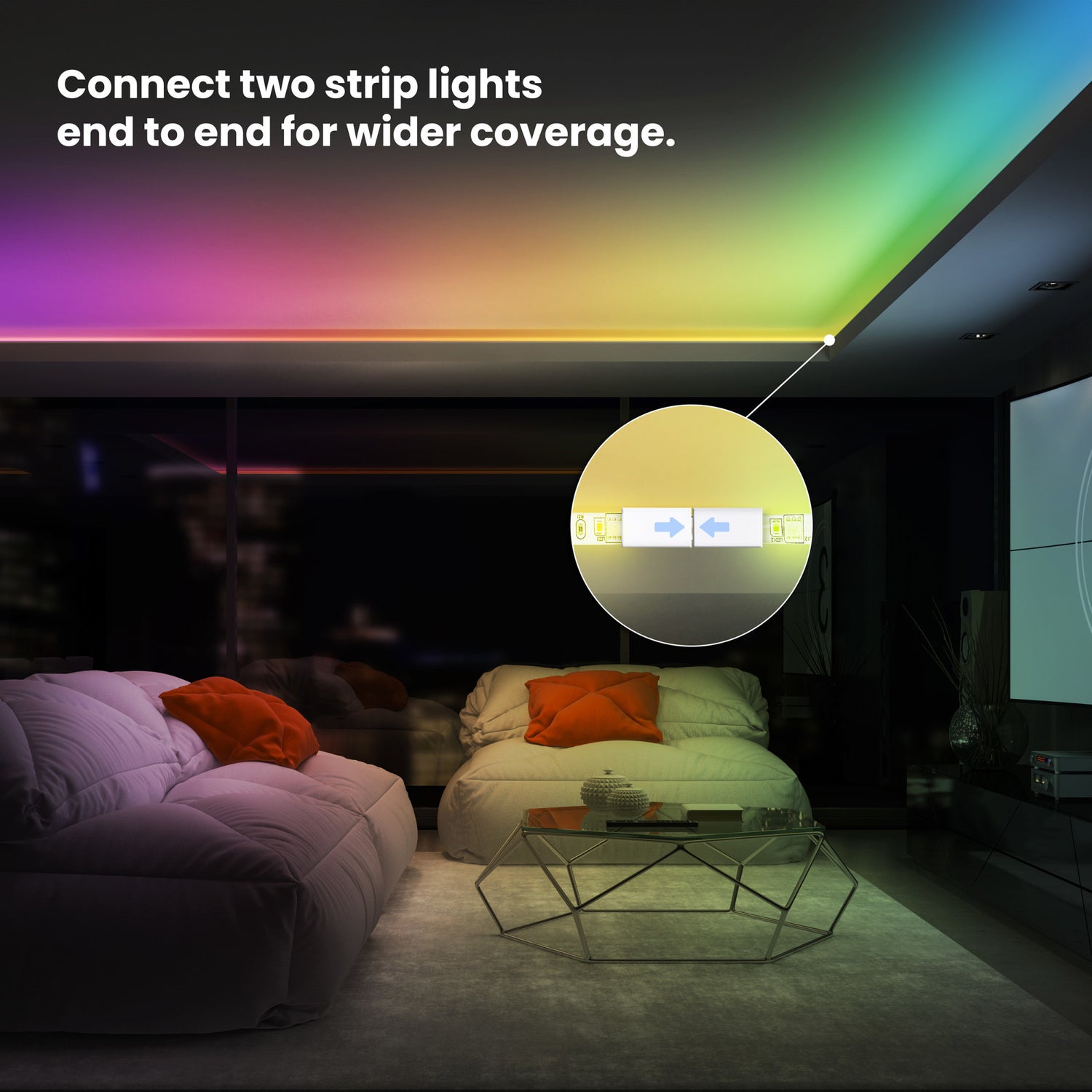 10 ft. Smart Color Chasing and Tunable White Strip Light with Remote