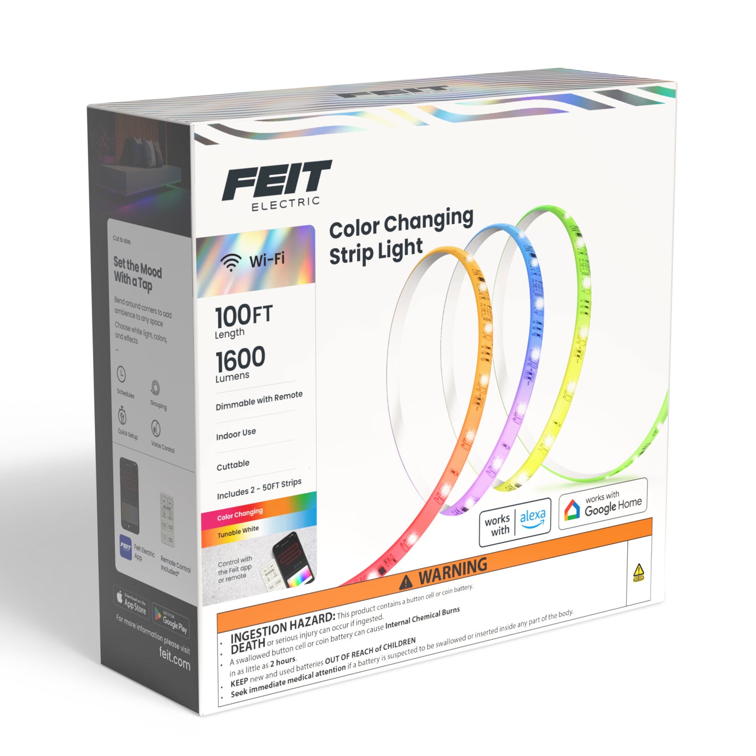 100 ft. Color Changing and Tunable White LED Smart Strip Light