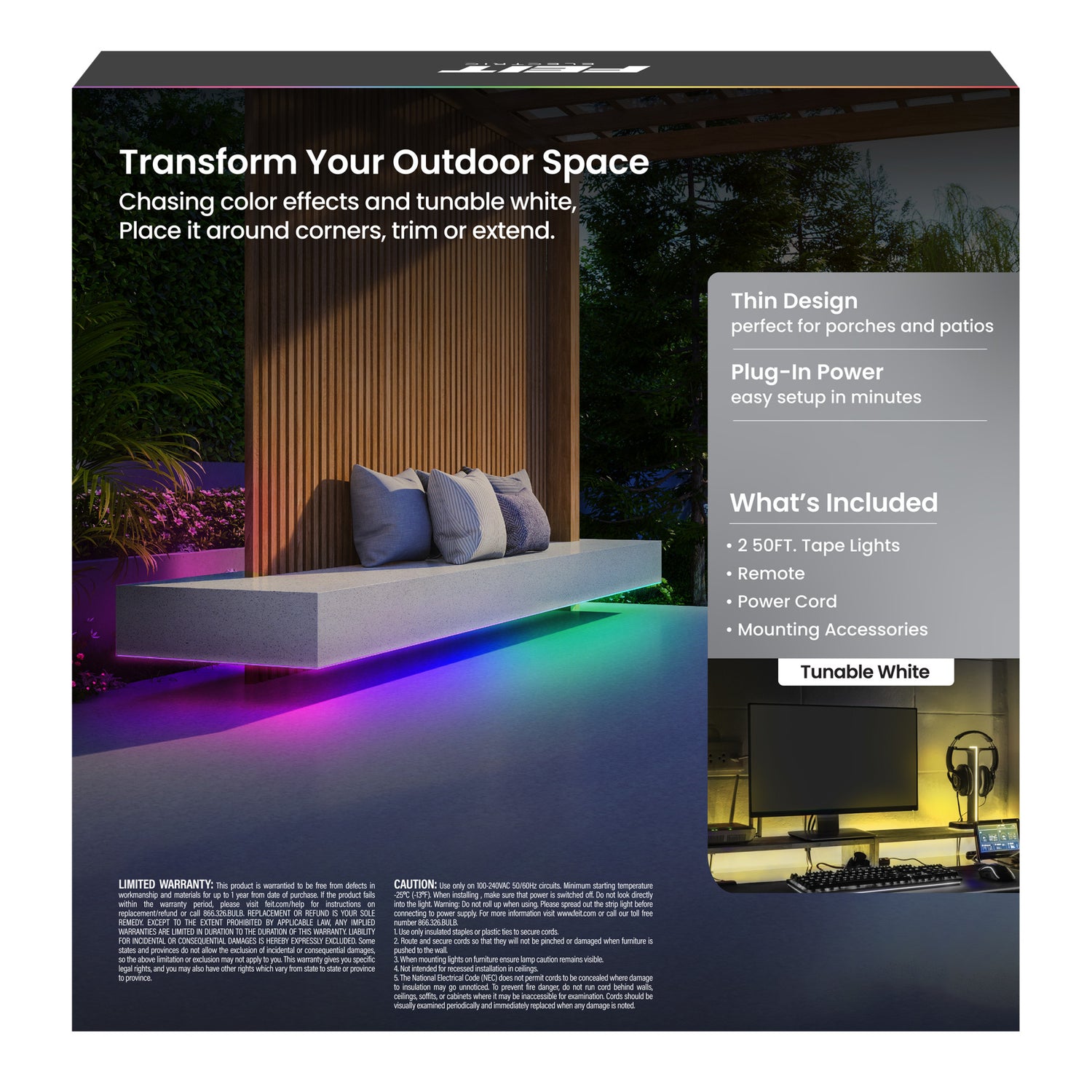 100 ft. LED Color Chasing and Tunable White Tape Light with Remote