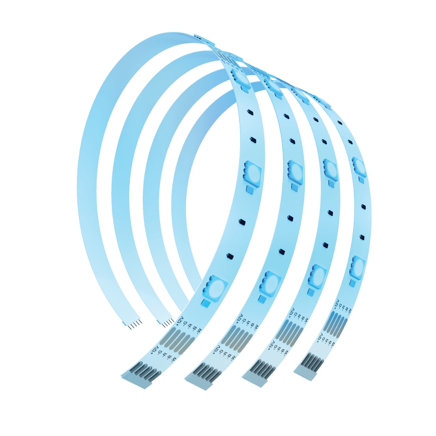 12 in. LED Undercabinet Color and Bright White Tape Light Kit with Remote, (4-Pack)