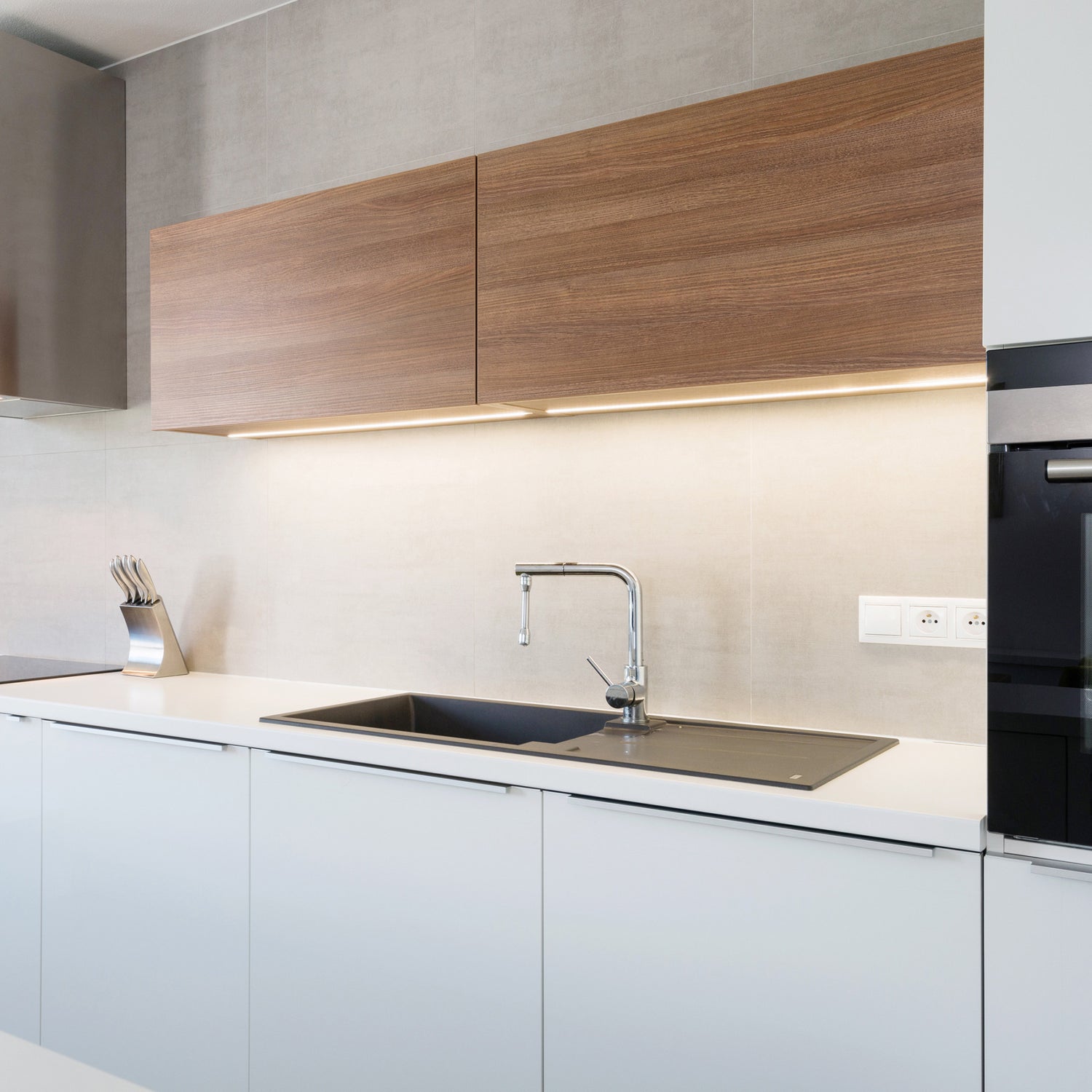 12 in. LED Undercabinet Color and Bright White Tape Light Kit with Remote, (4-Pack)