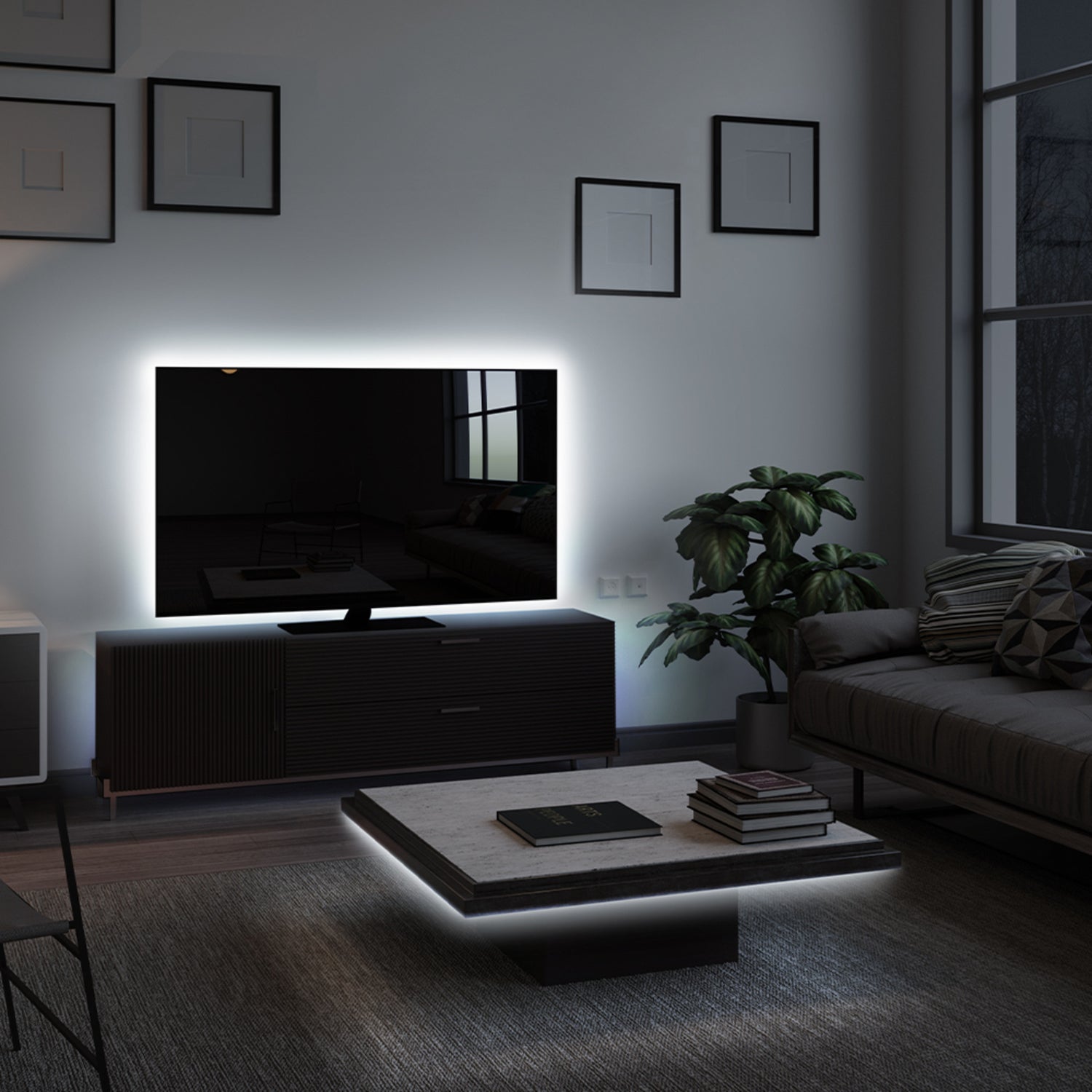 16 ft. Bright White (3000K) Dimmable Cob LED Seamless Tape Light with Remote