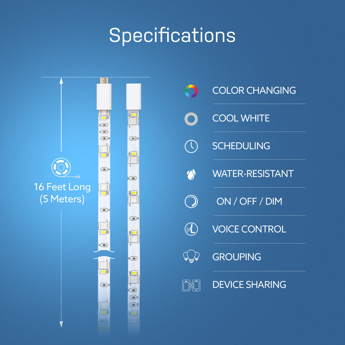 16 ft. Color Changing LED Smart Strip Light