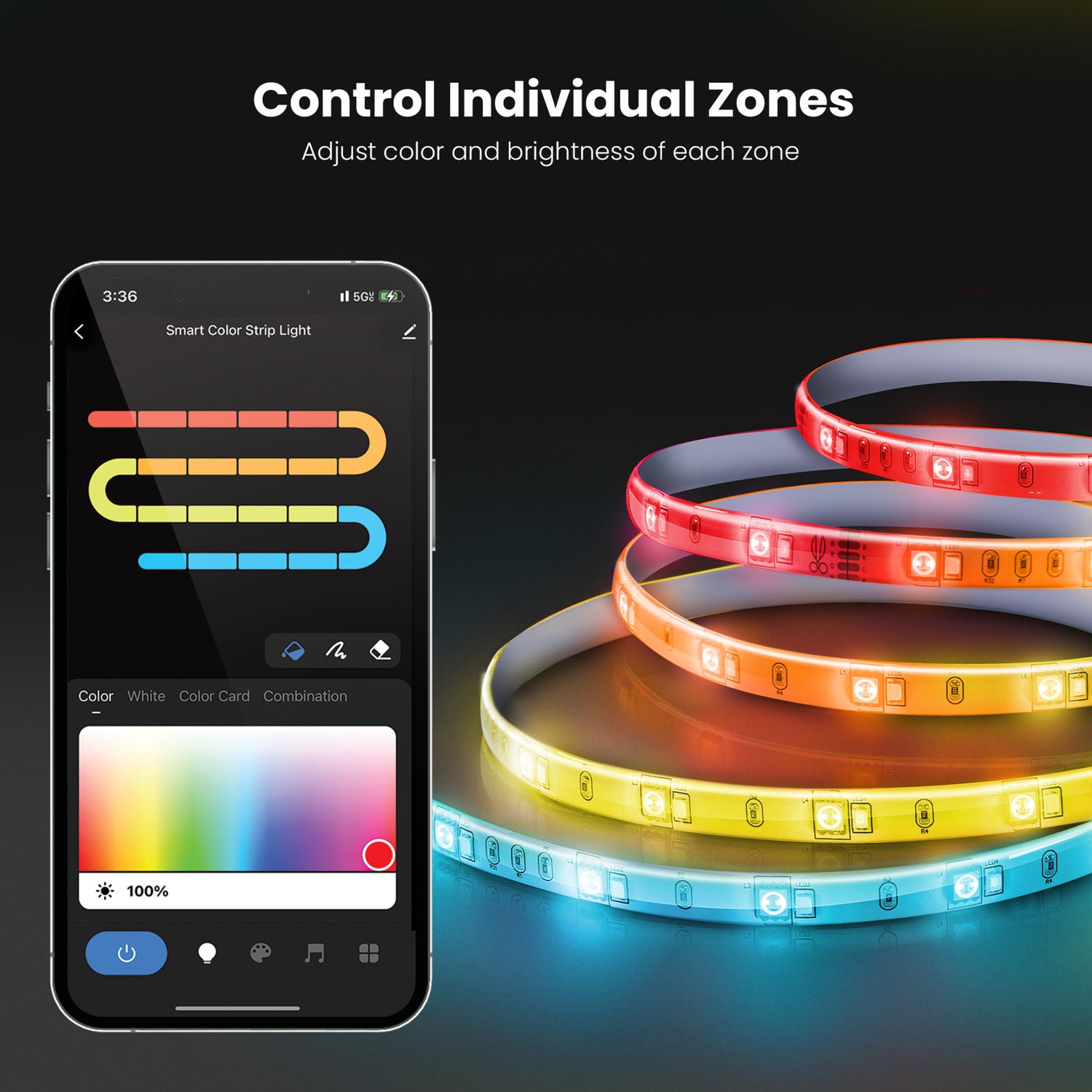 20 ft. Smart Color Chasing and Tunable White Strip Light with Remote