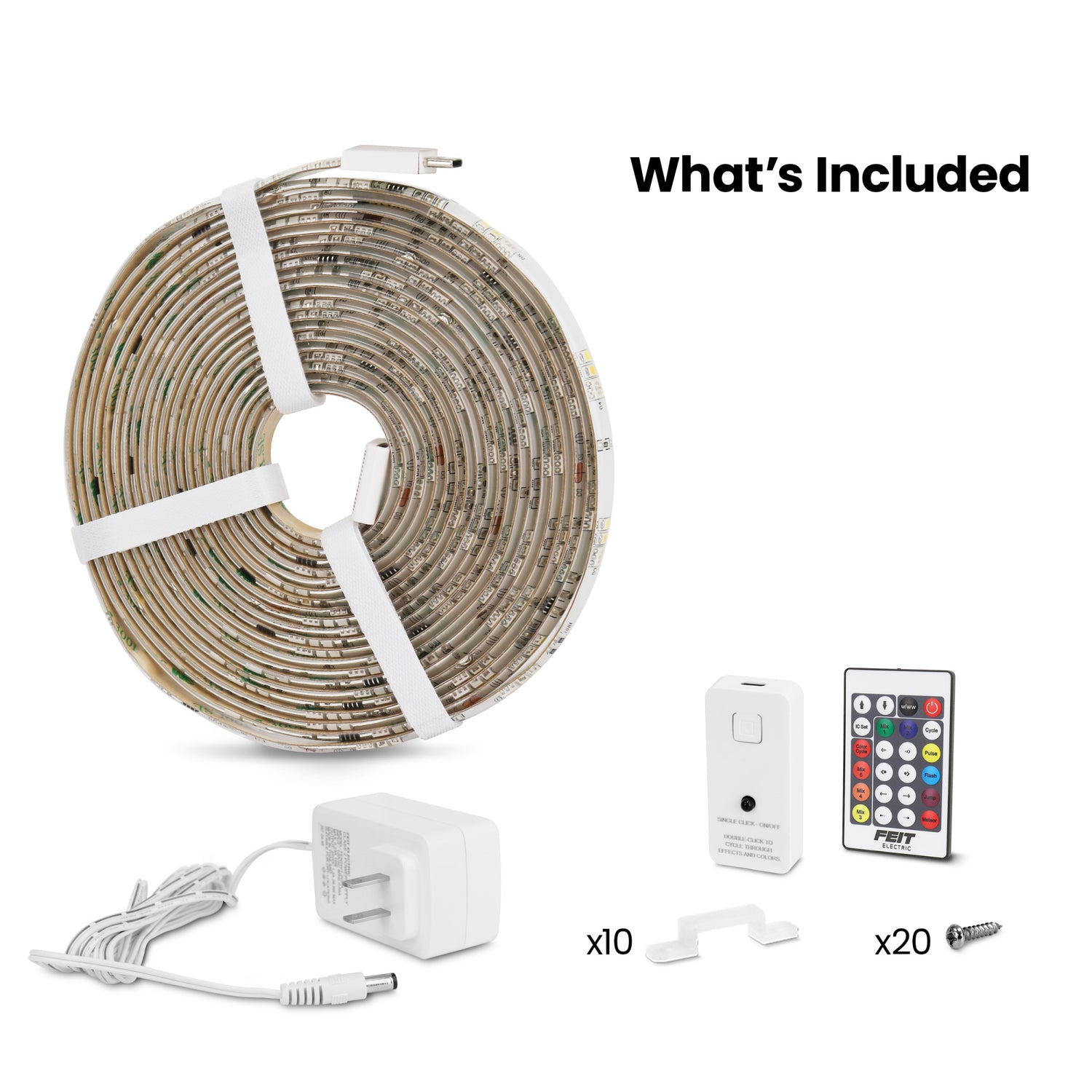 20 ft. LED Color Chasing and Tunable White Tape Light with Remote