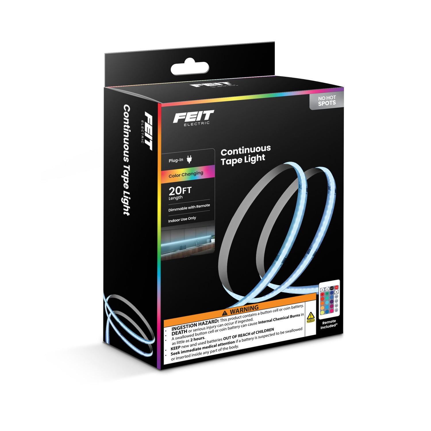 20 ft. Indoor Continuous Color Tape Light with Remote