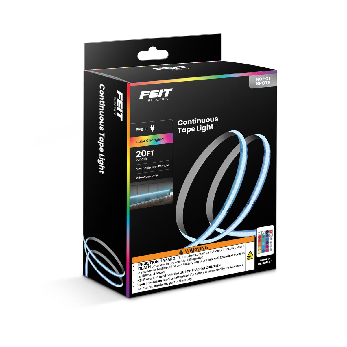 20 ft. Indoor Continuous Color Tape Light with Remote