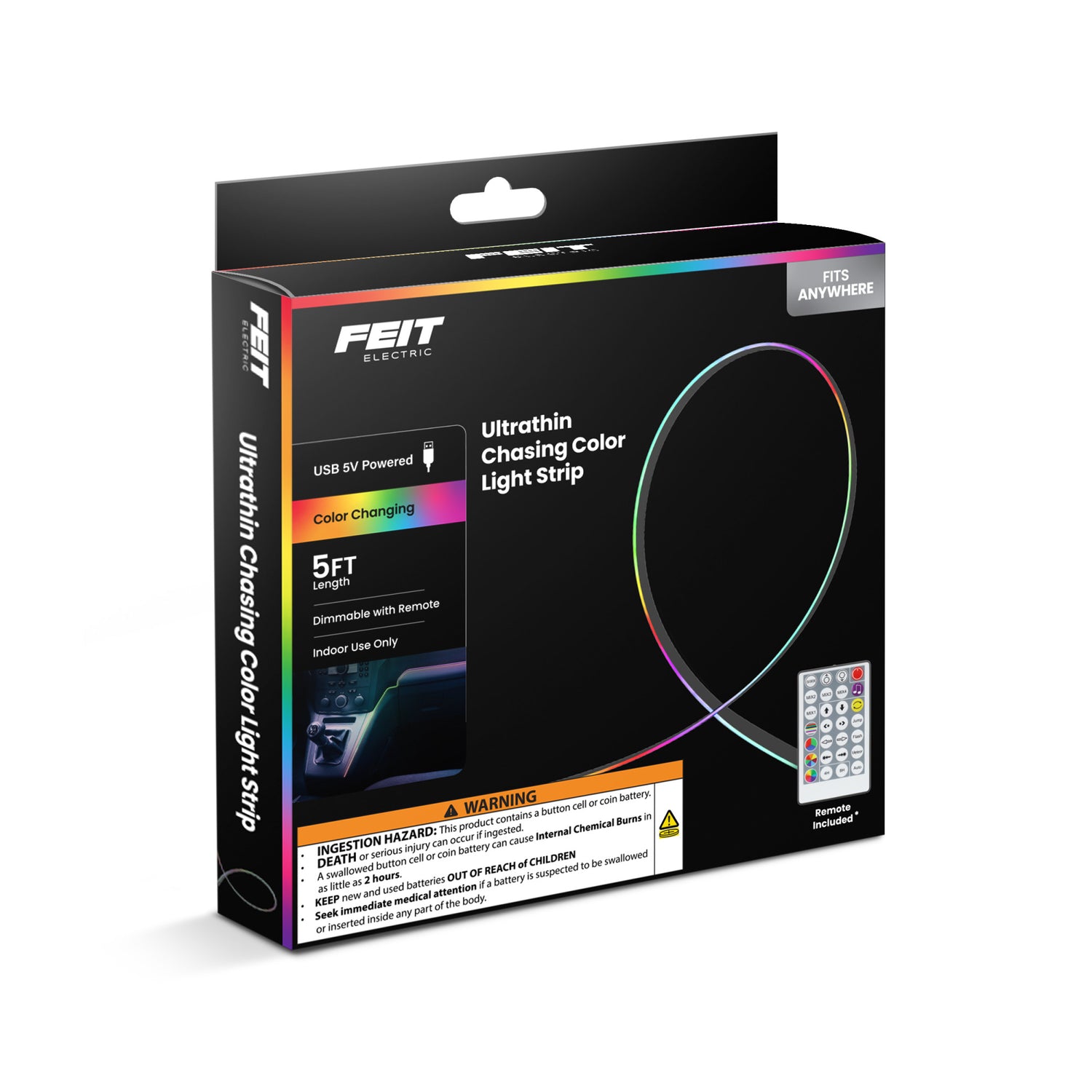 5 ft. Super Thin Dynamic Color Accent Light with Remote