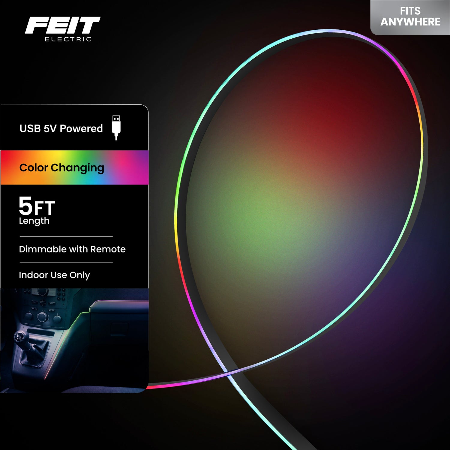 5 ft. Super Thin Dynamic Color Accent Light with Remote