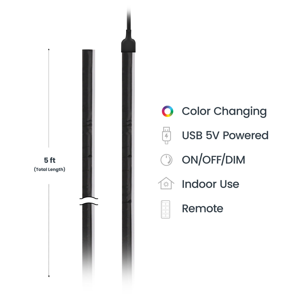 5 ft. Ultrathin Smart Chasing Color Light Strip with Remote
