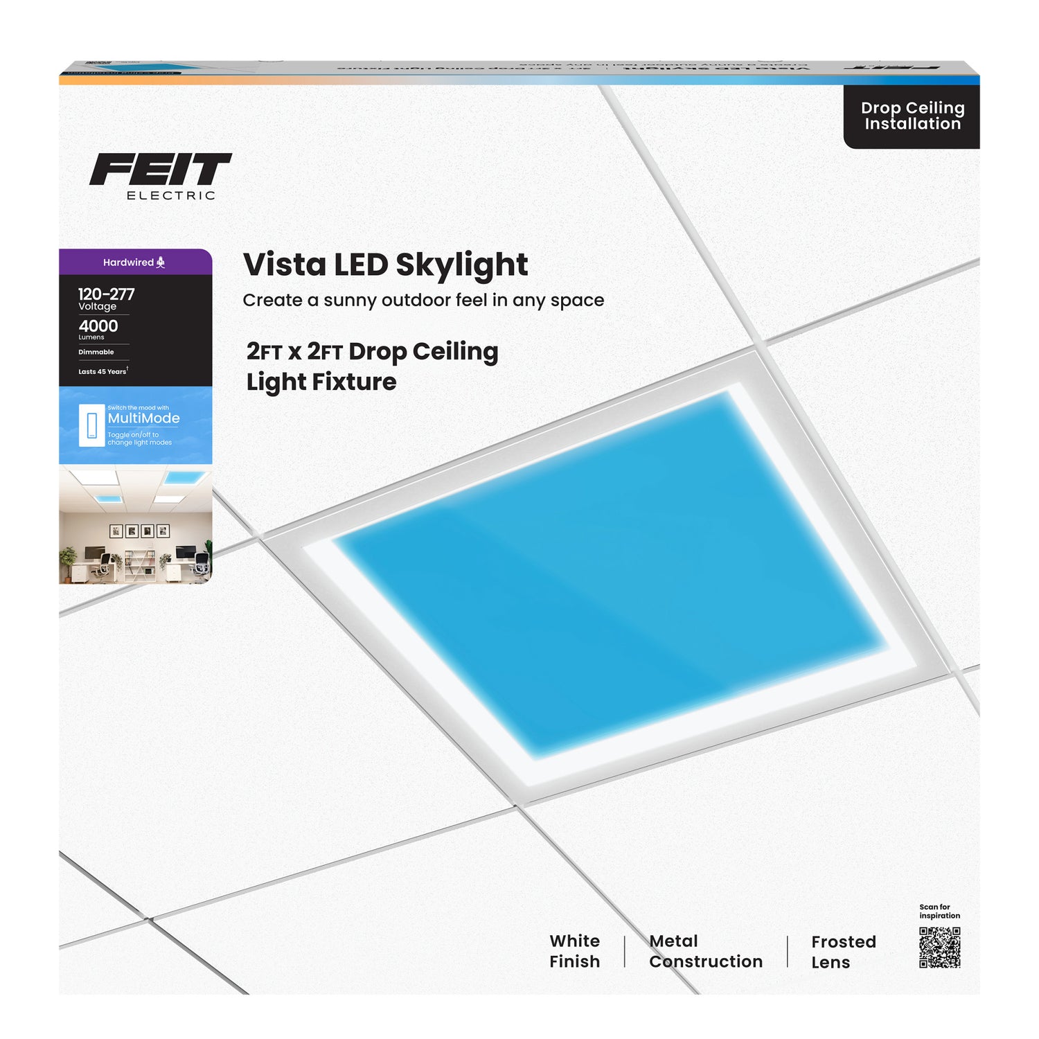 Vista 2 ft. x 2 ft. Troffer LED Skylight Drop Ceiling Light Fixture