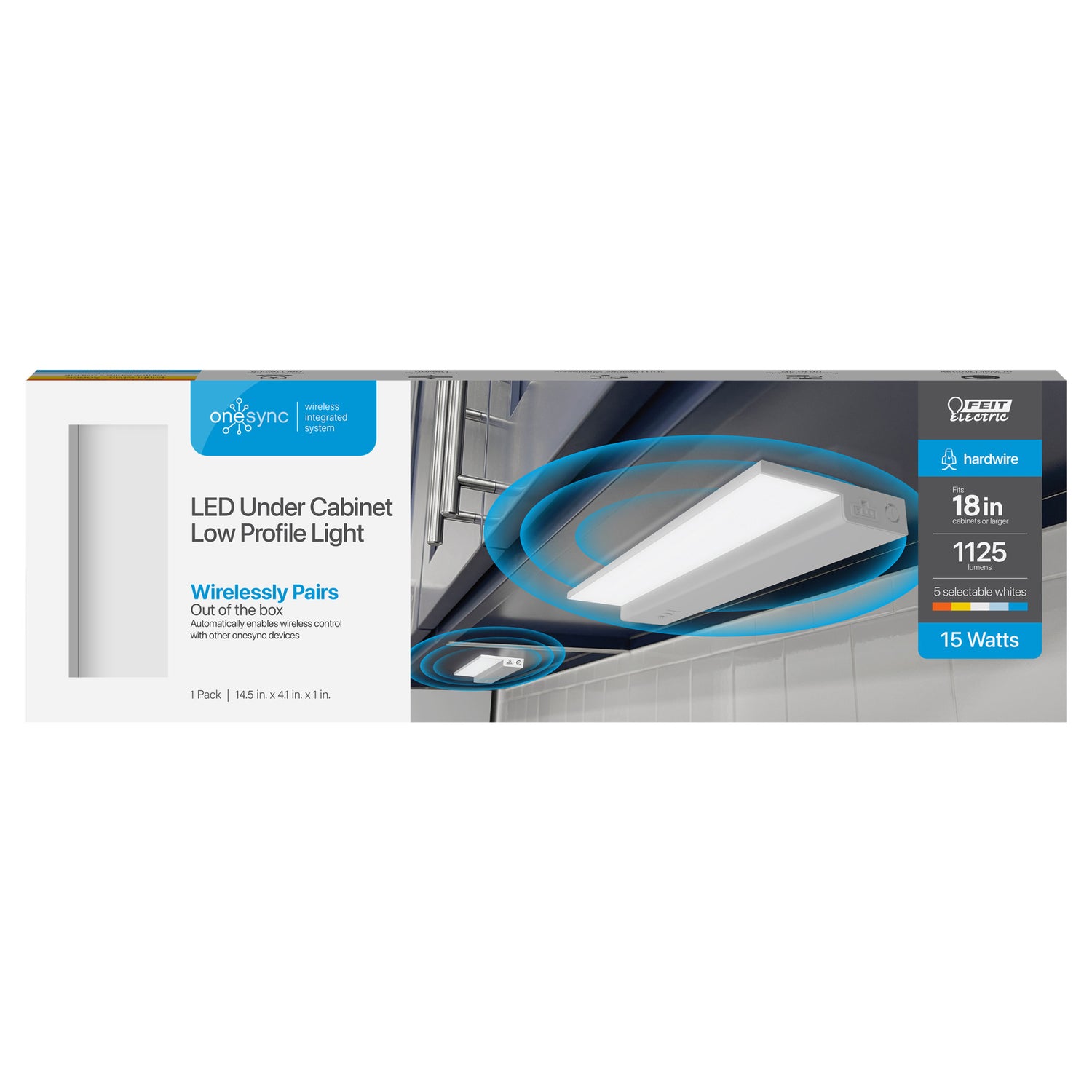 18 in. Selectable White OneSync Undercabinet Flat Panel LED