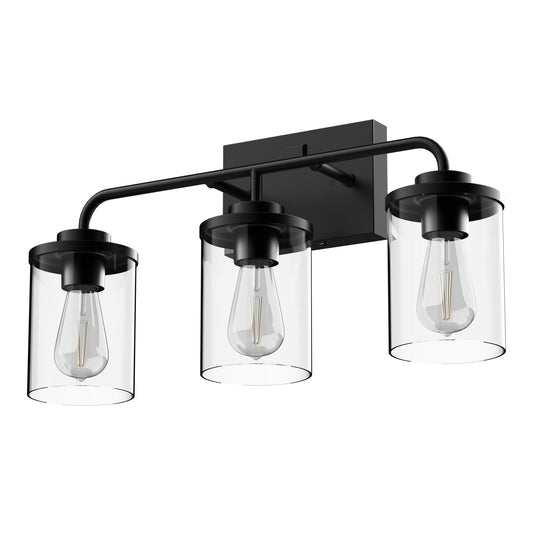 Chamblee 3-Light Vanity with Motion Night Light, Matte Black