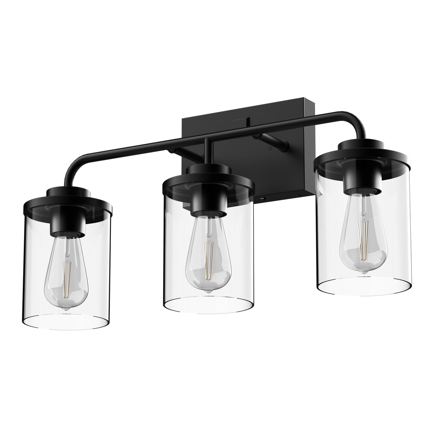 Chamblee 3-Light Vanity with Motion Night Light, Matte Black