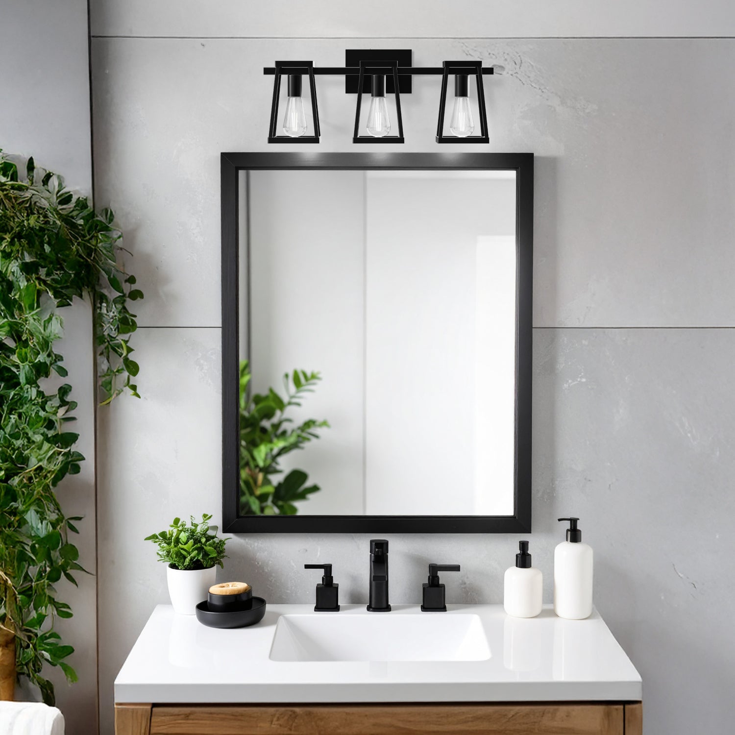 Katalyst Collection LED Decorative 3-Light Vanity, Matte Black