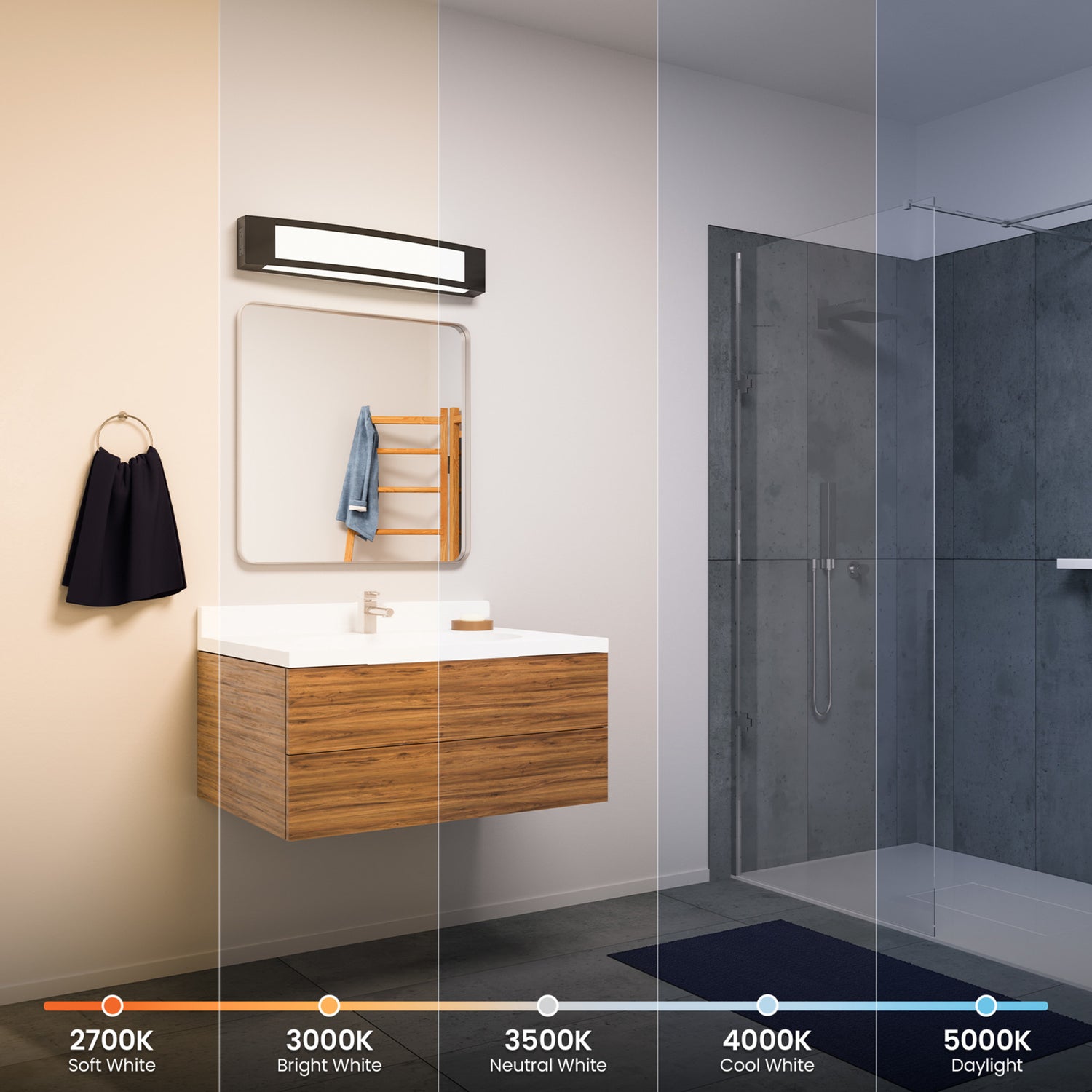 26 in. Vanity with Outlet, Black