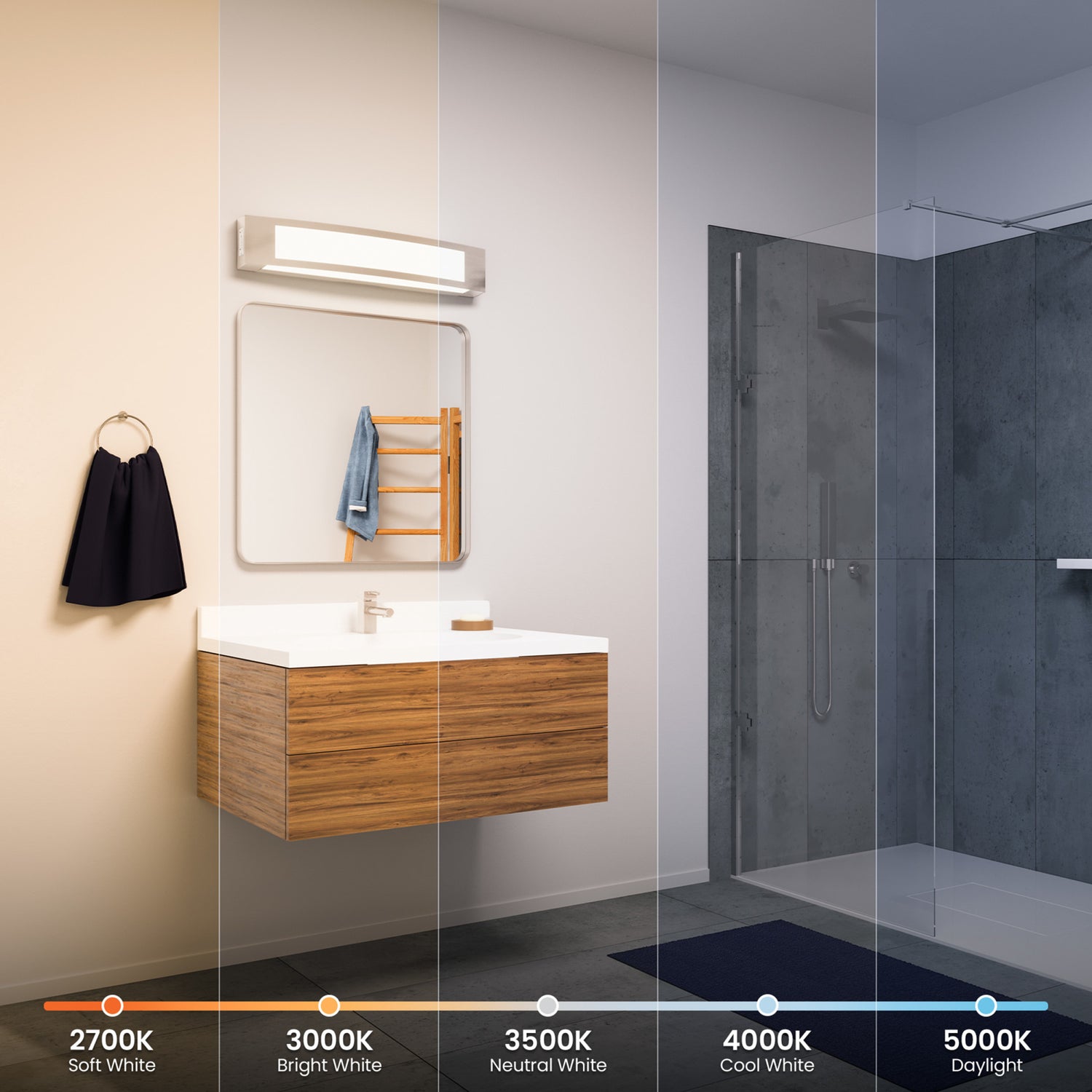 26 in. Vanity with Outlet, Nickel