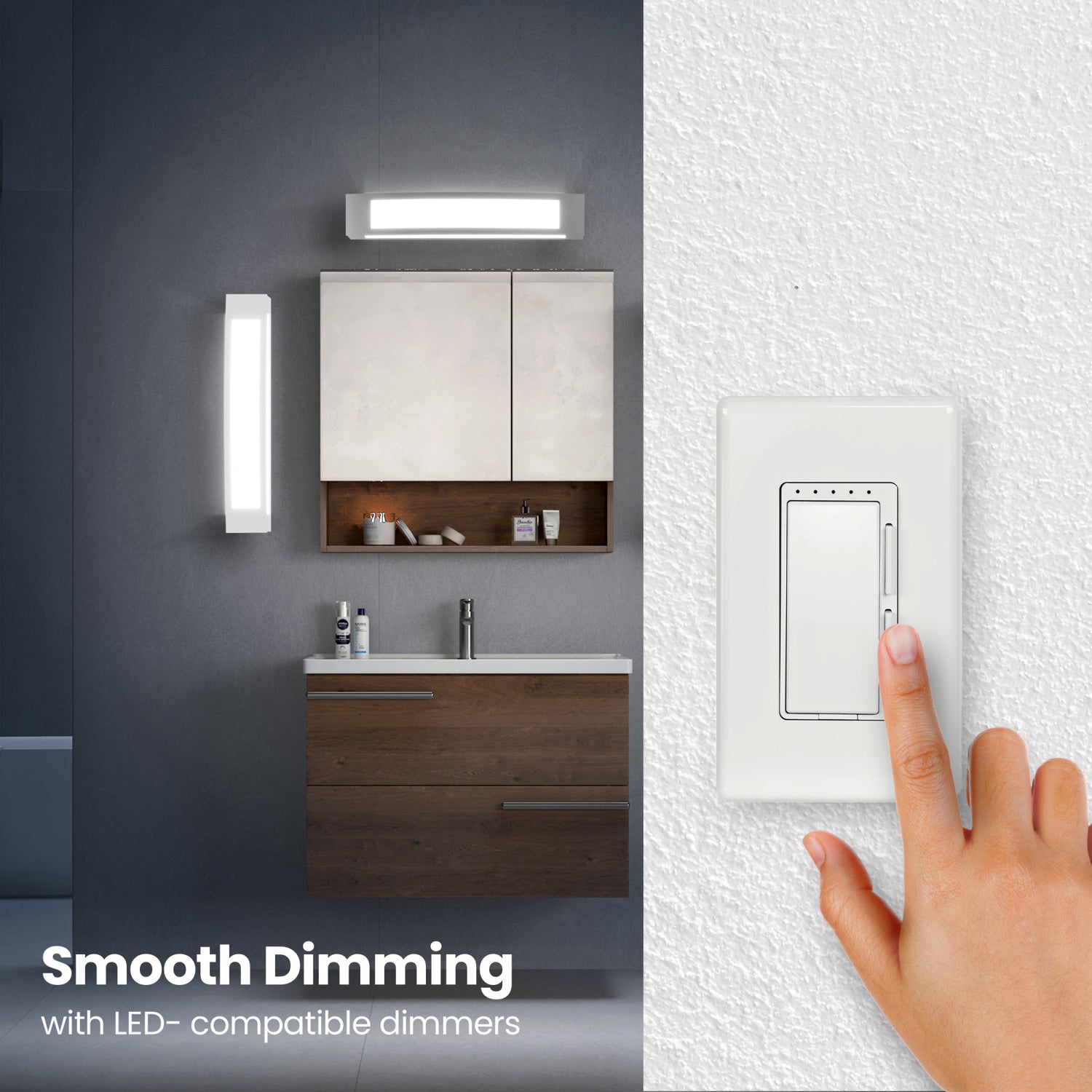 26 in. Vanity with Outlet, Nickel