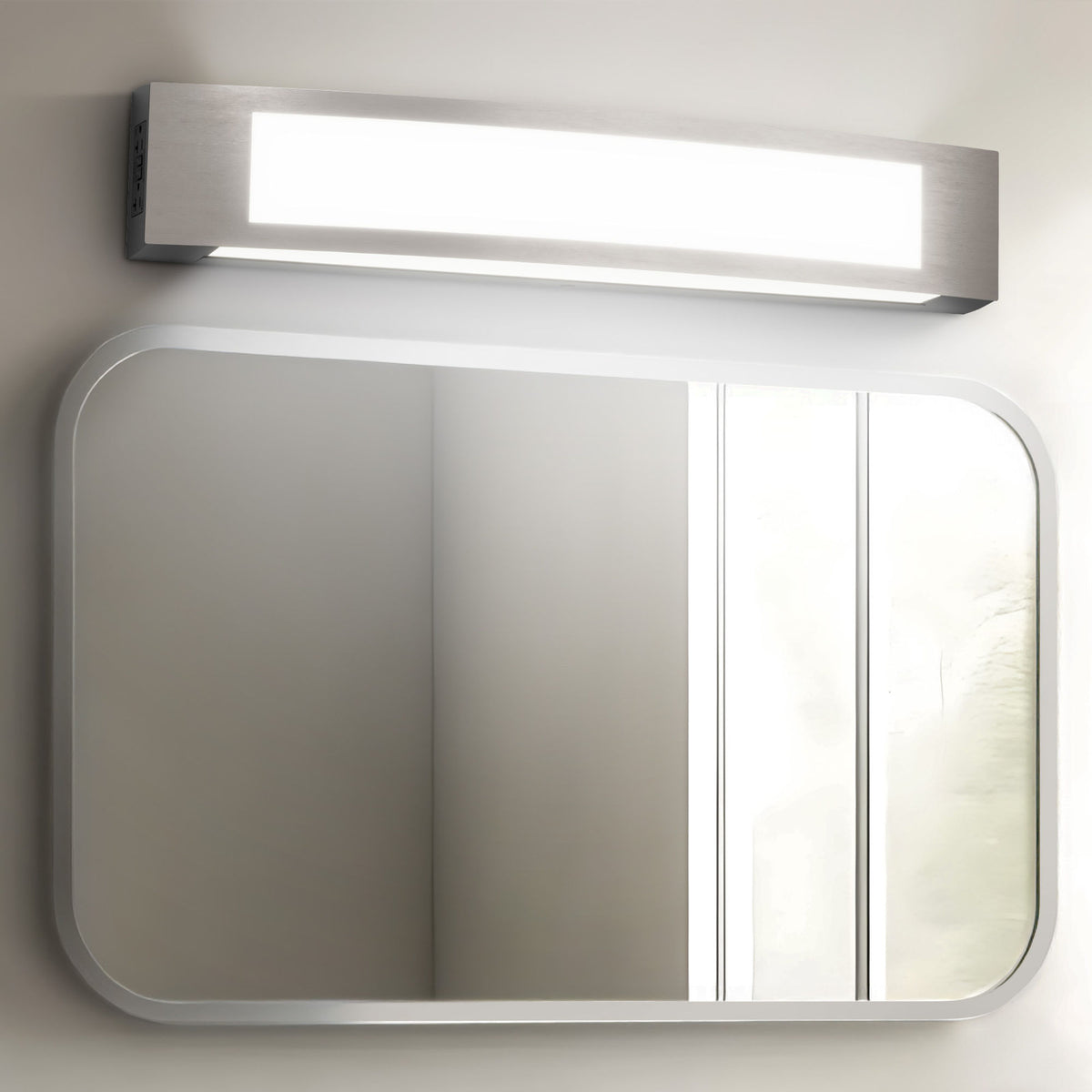 26 in. Vanity with Outlet, Nickel