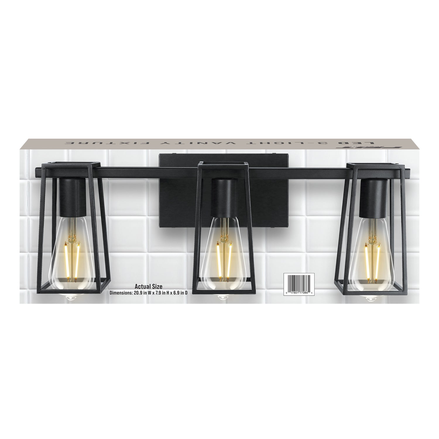 3-Light LED Vanity with Bulbs, Soft White