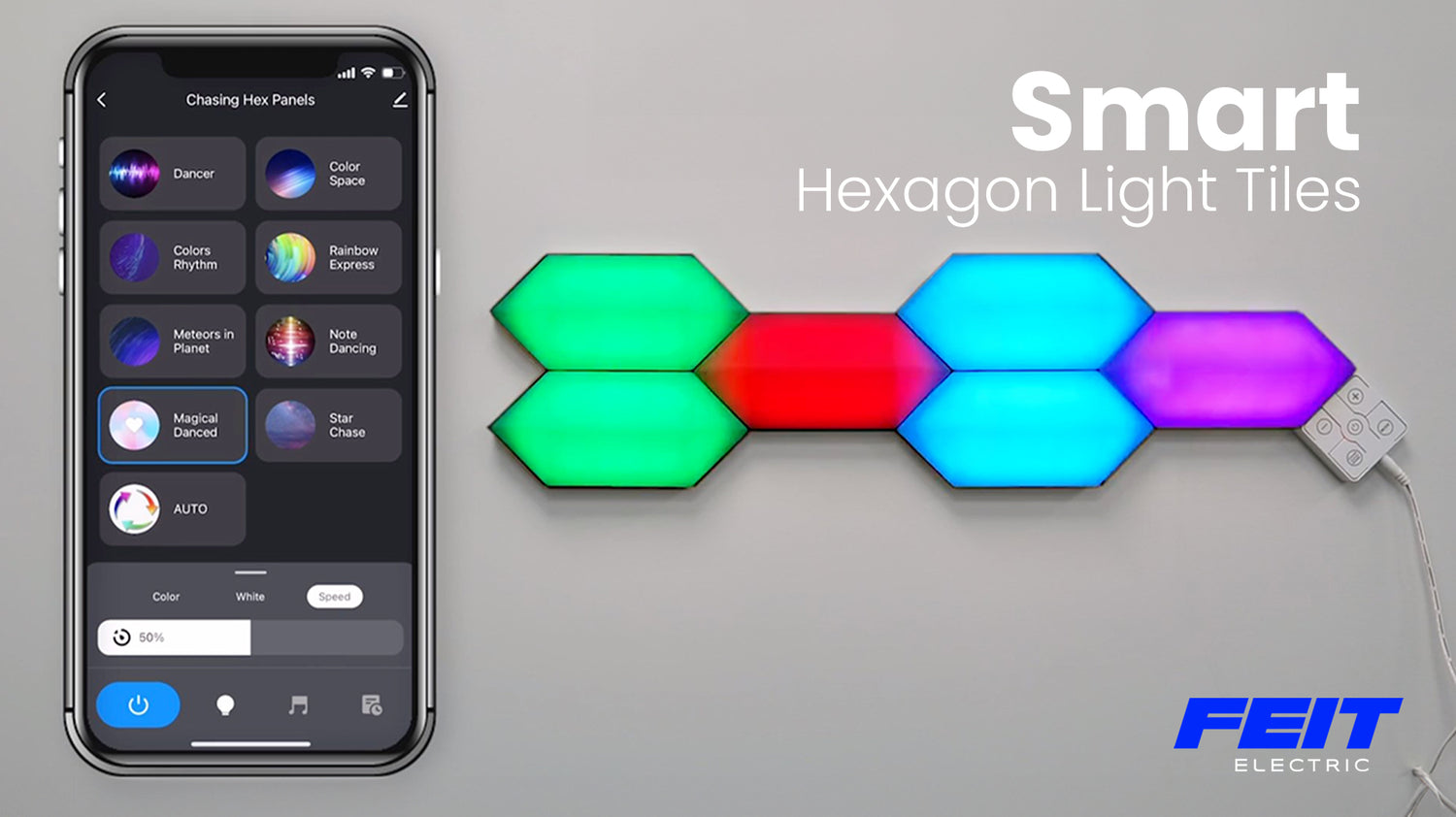 Smart Linkable Hexagon Light Tiles 6-Pack Starter Kit