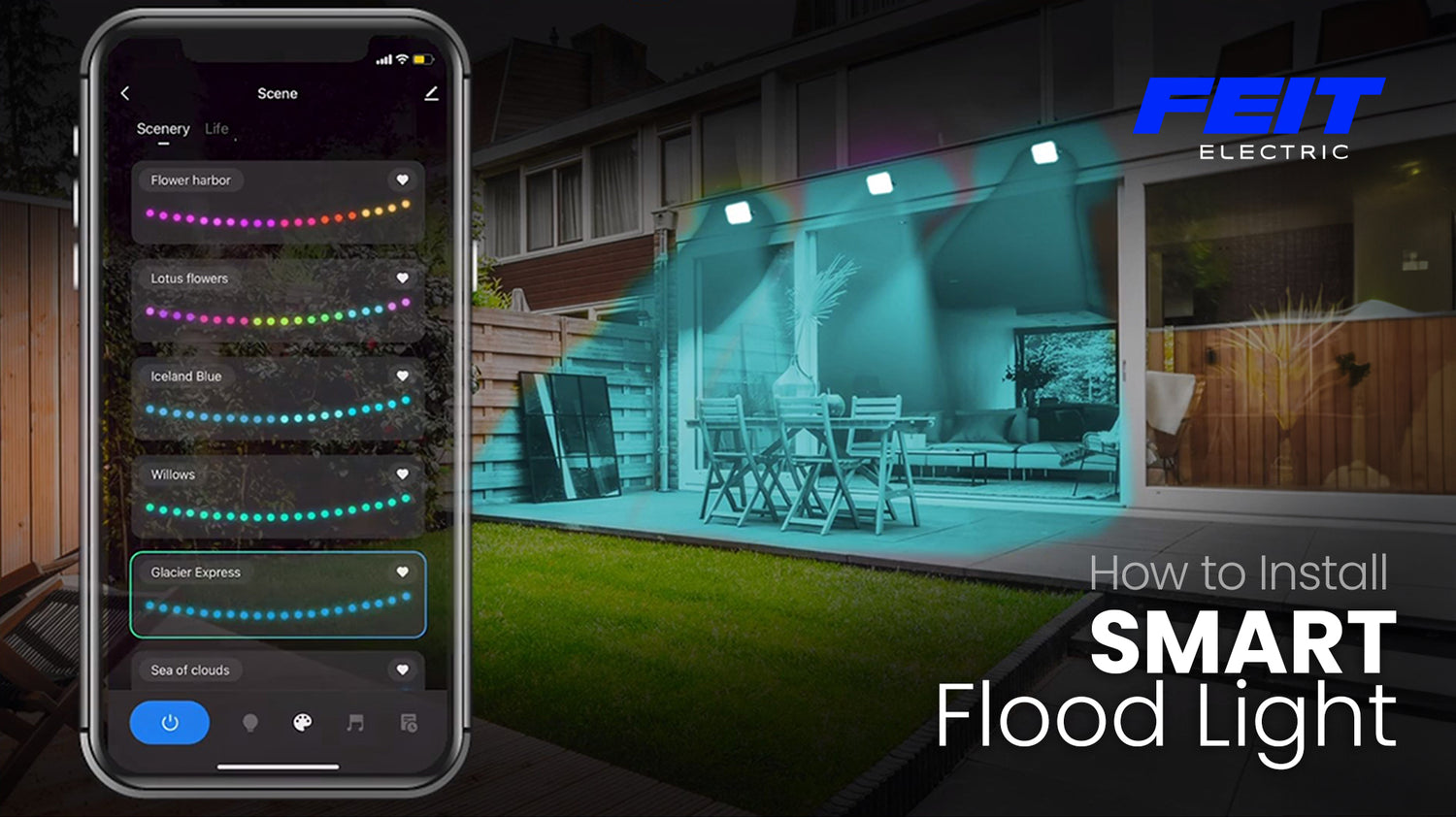 4-Pack Color Changing Smart Flood Lights with Remote