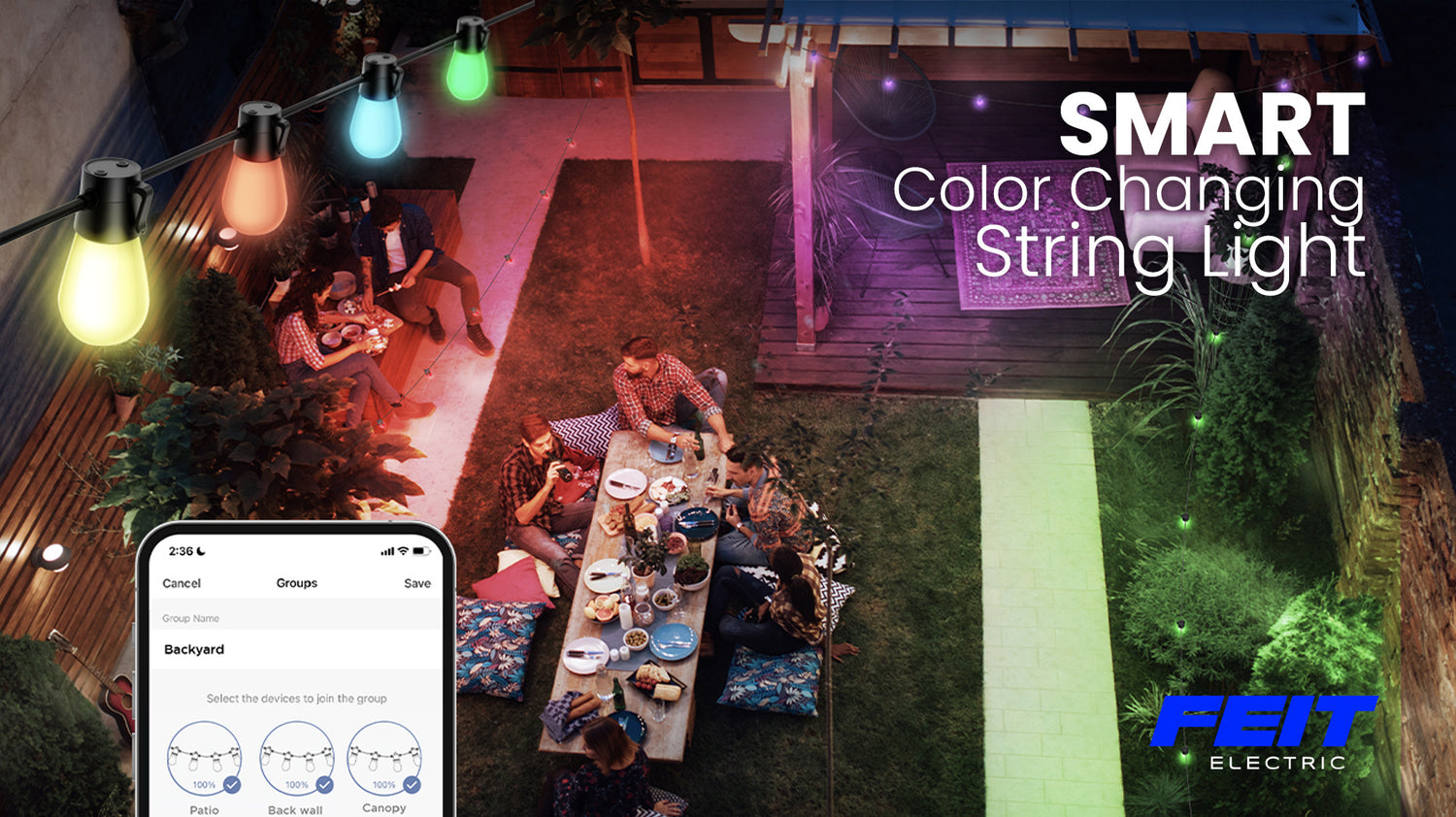 24 ft. Color Changing Smart LED String Lights