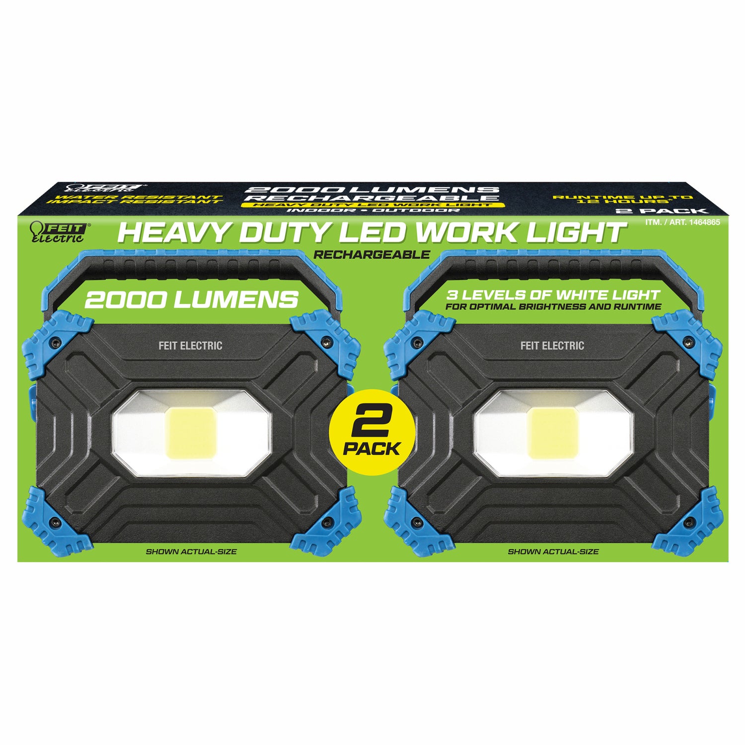 2000 Lumen Rechargeable Portable Work Light (2-Pack)