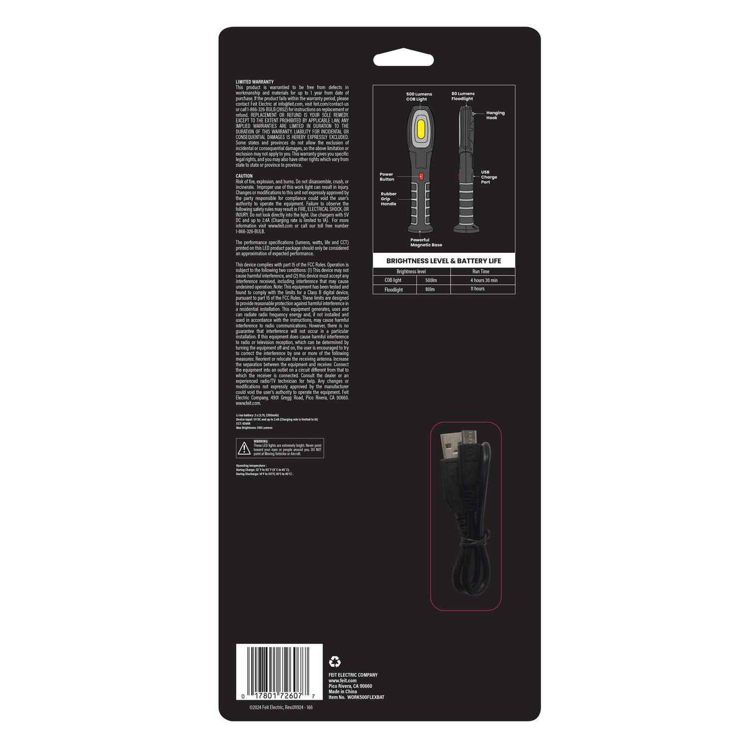 500 Lumens Adjustable Handheld LED Worklight