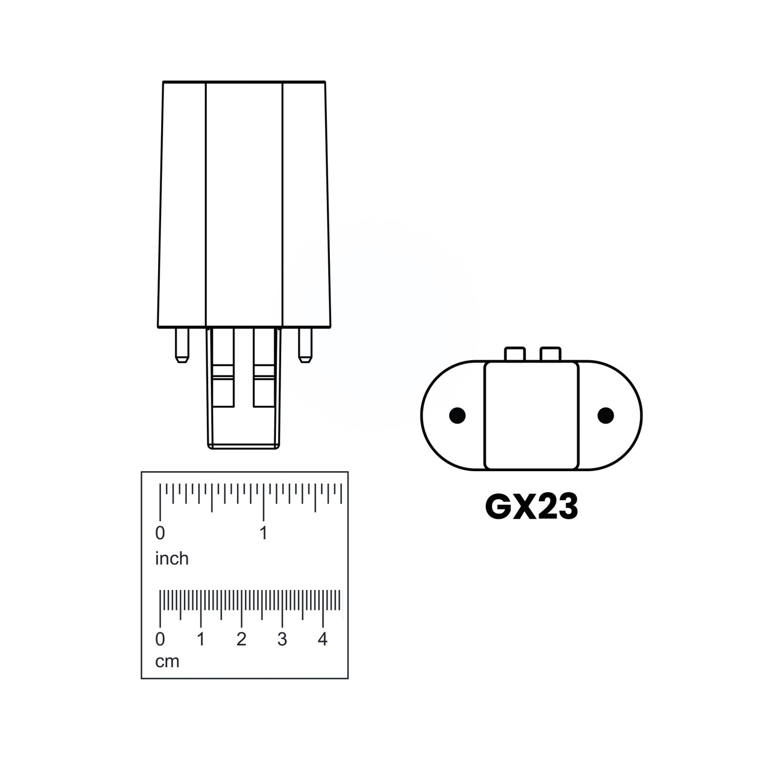 7W (13W Equivalent) Soft White (2700K) PL Shape GX23 Base Direct Replacement (Type A) Twin Tube LED Light Bulb