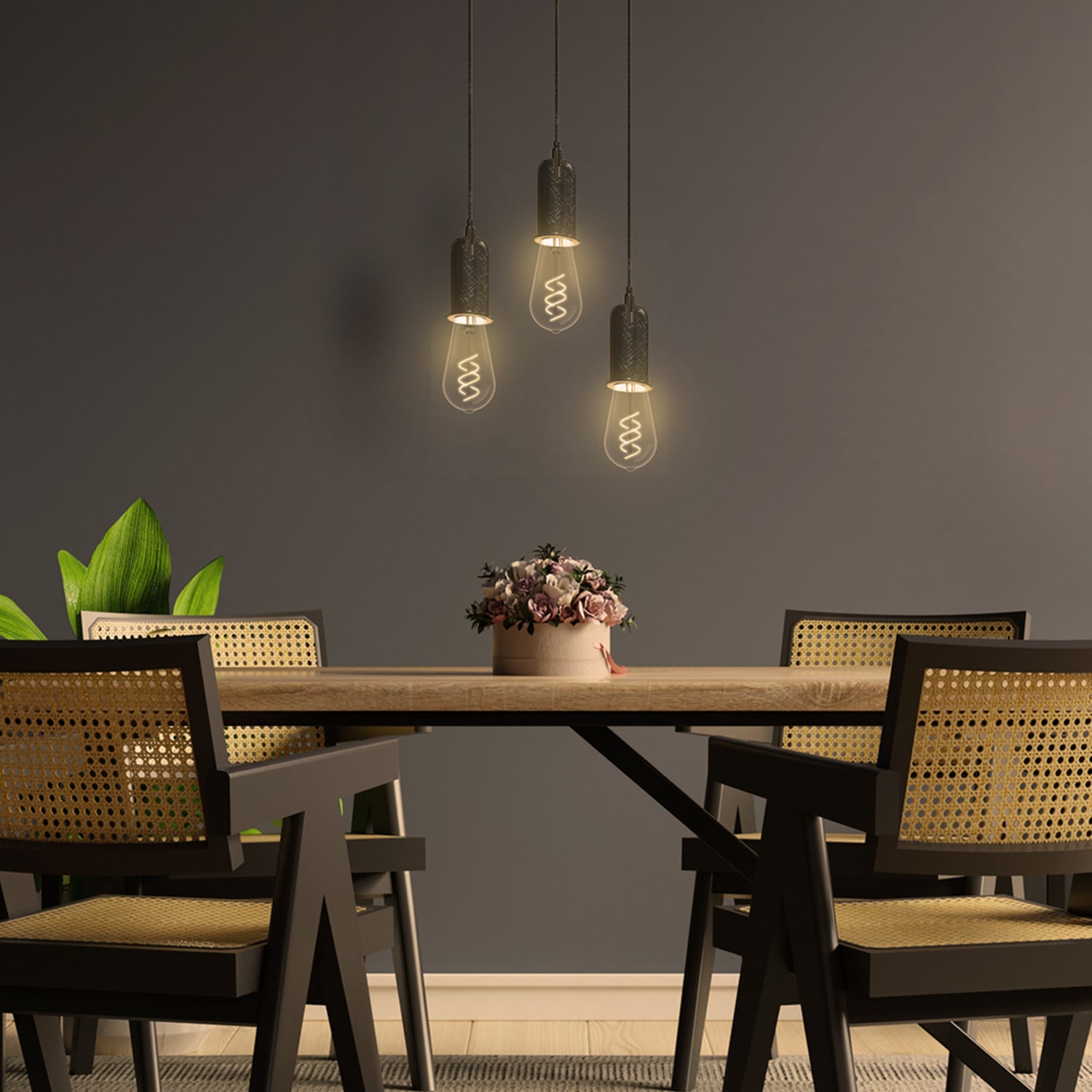 5.5W (40W Equivalent) Soft White (2700K) ST19 Shape (E26 Base) Dimmable LED Spiral Designer White Filament Bulb