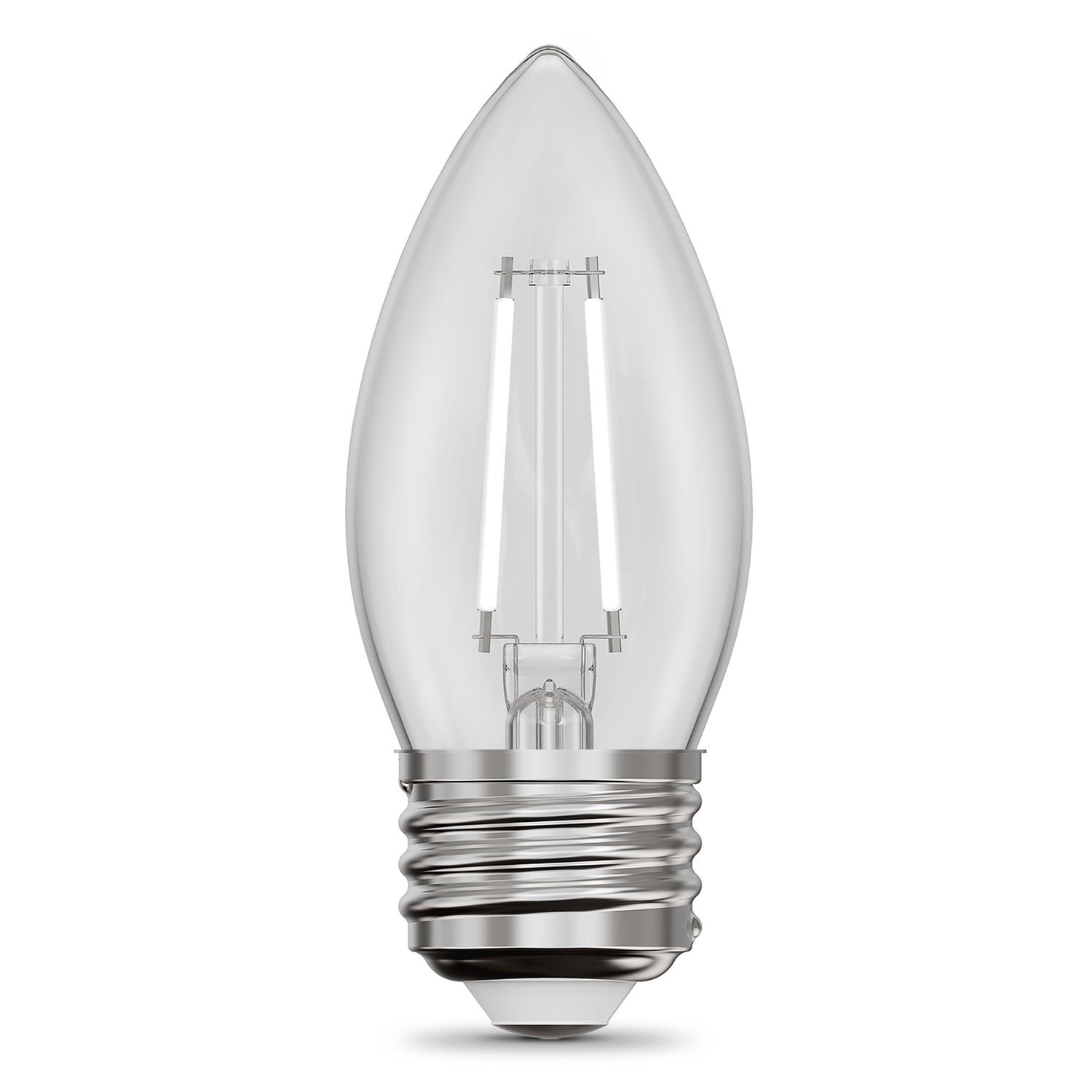 5.5W (60W Equivalent) Soft White (2700K) B10 Shape (E26 Base) Torpedo Tip White Filament LED Bulb (2-Pack)