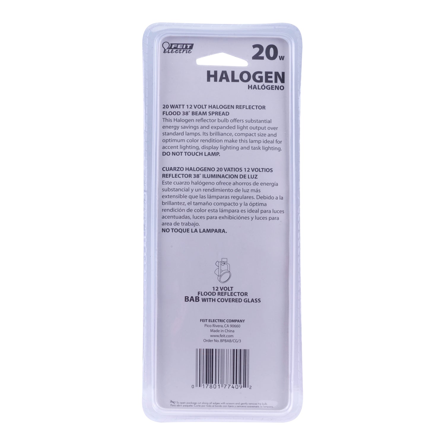 20W MR16 Warm White (3000K) GU5.3 Base MR16 Dimmable Halogen Flood Reflector Light Bulb (3-Pack)