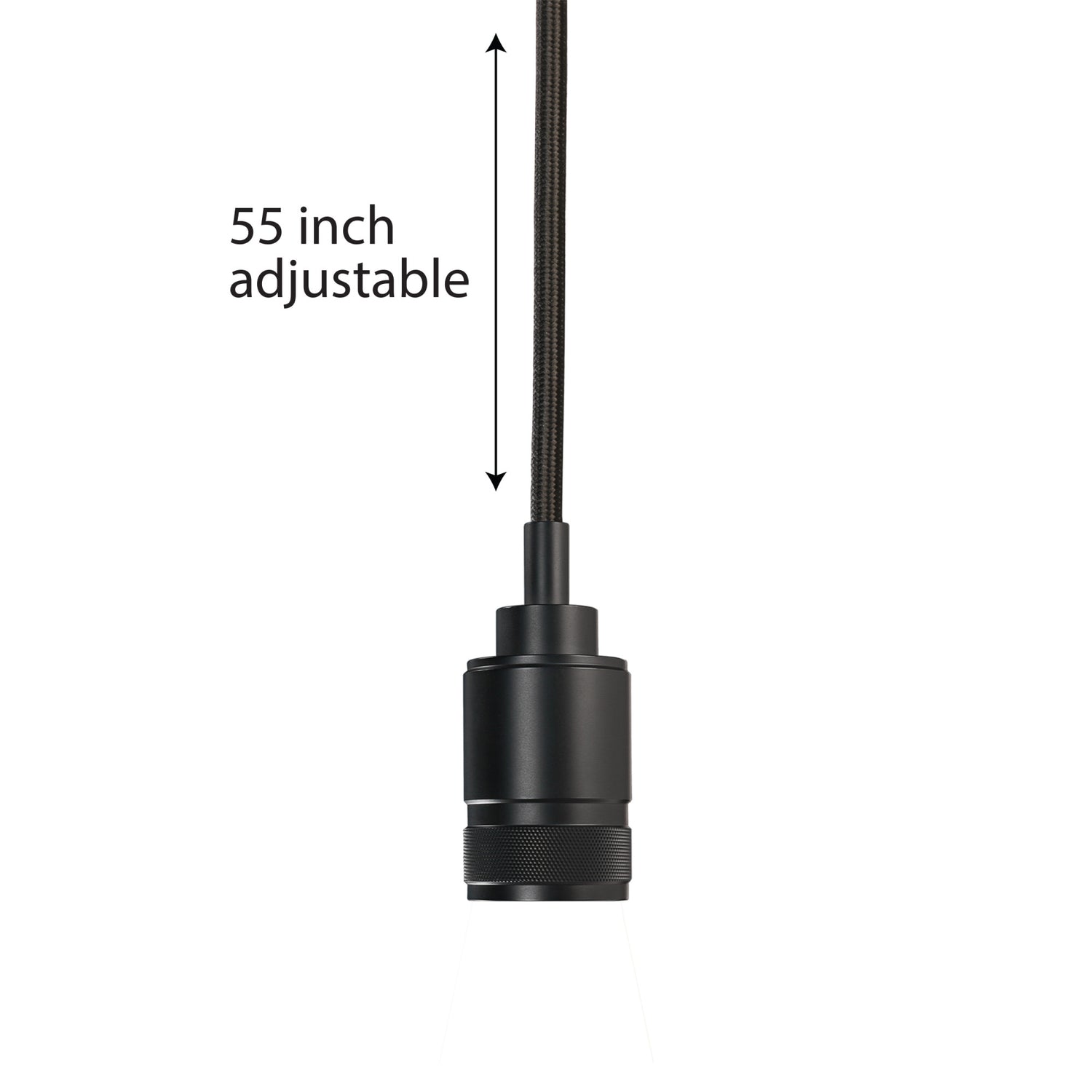 Industrial Style Pendant Light Fixture, Matte Black Finish (No Bulb or Shade Included)