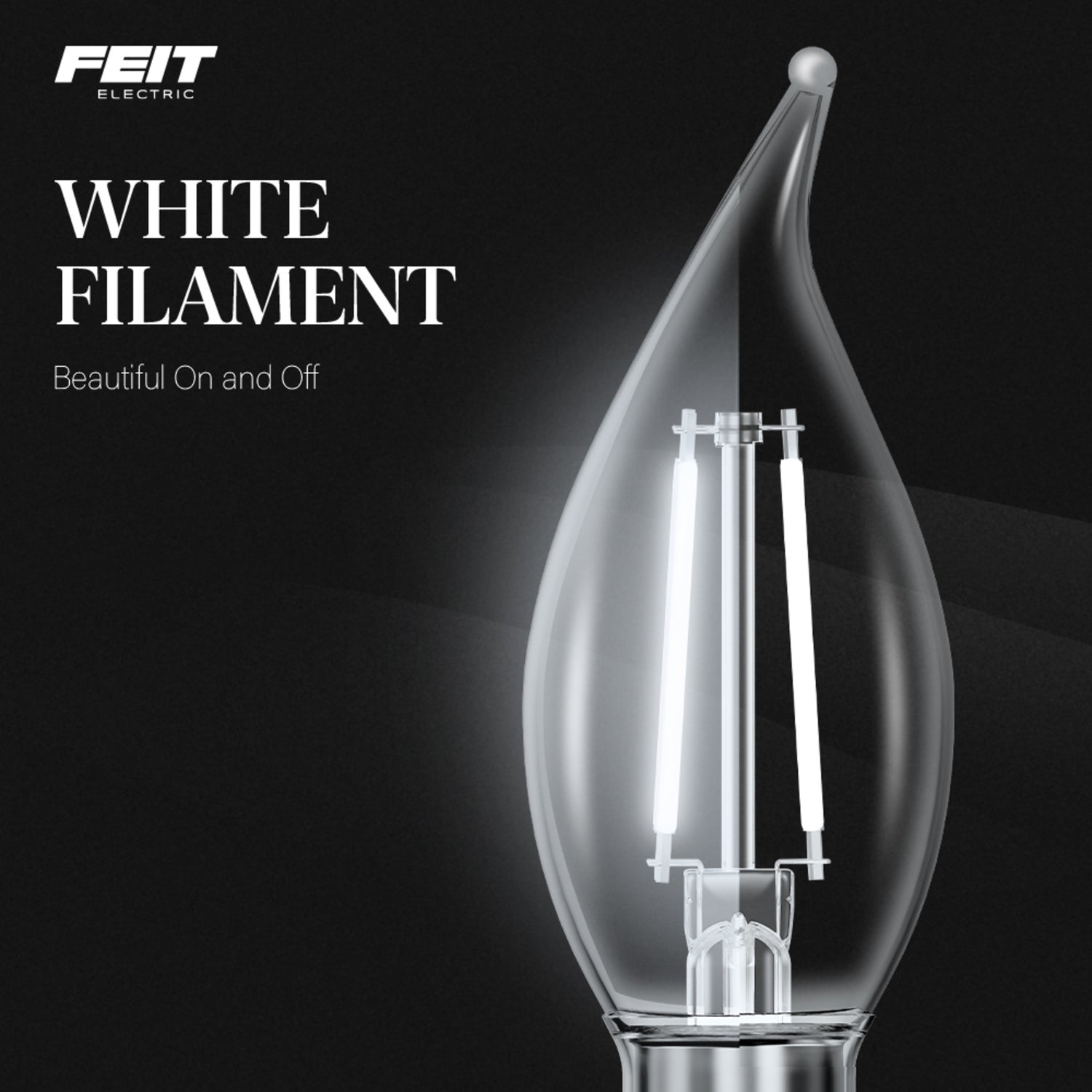 3.3W (40W Equivalent) Daylight White (5000K) BA10 (E12 Base) Flame Tip Exposed White Filament LED Bulb (3-Pack)