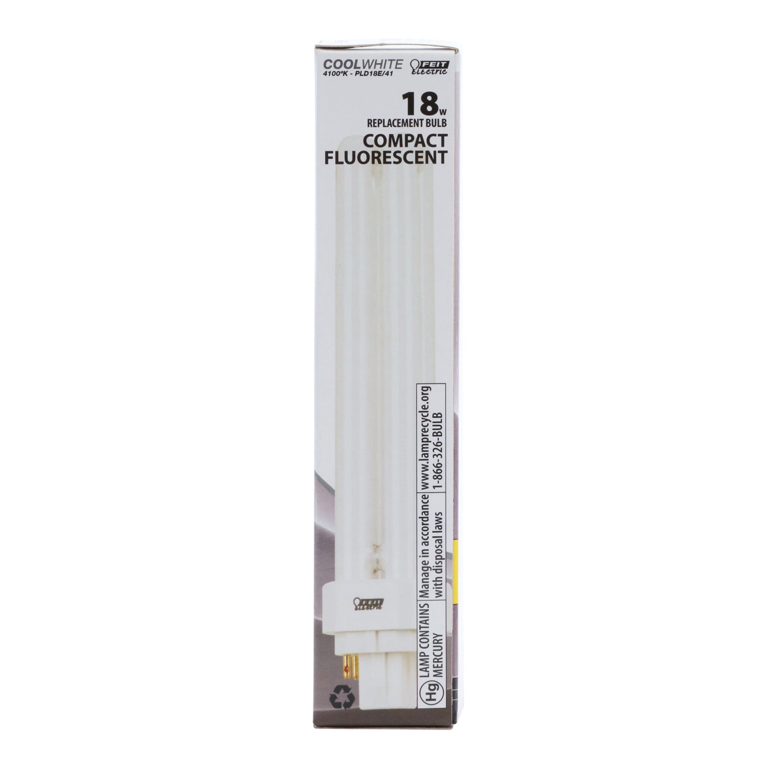 18W Cool White (4100K) PLD G24Q-2 Base Double Twin Tube CFL Bulb