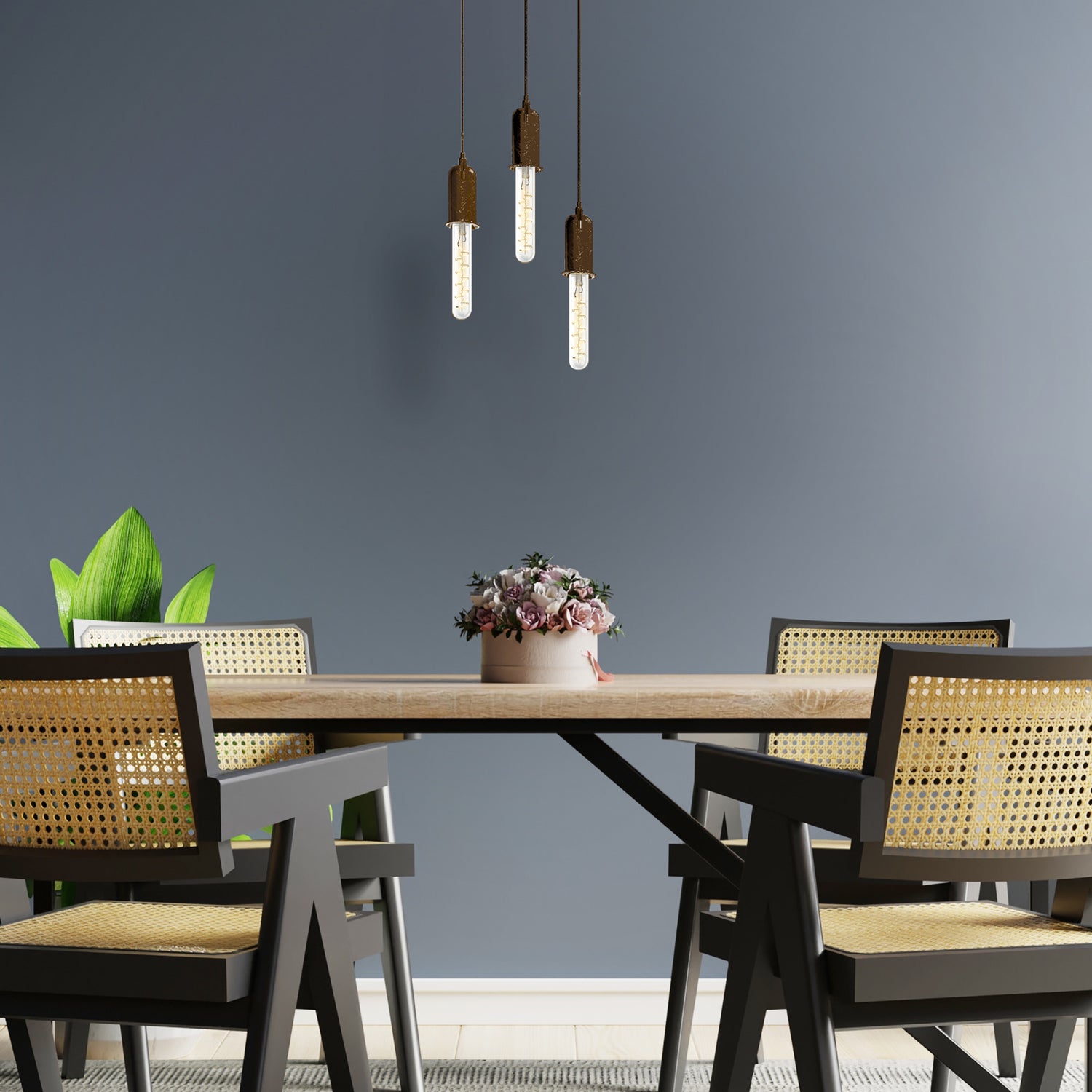 4.5W (40W Equivalent) T10 E26 Dimmable Spiral Filament Clear Glass Vintage Edison LED Light Bulb, Bright White