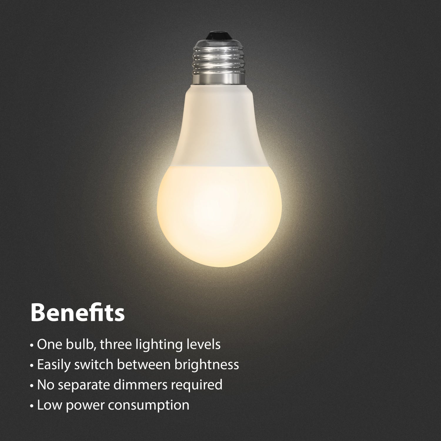 8.8W (60W Replacement) Soft White (2700K) E26 Base A19 Switch-to-Dim LED Light Bulb