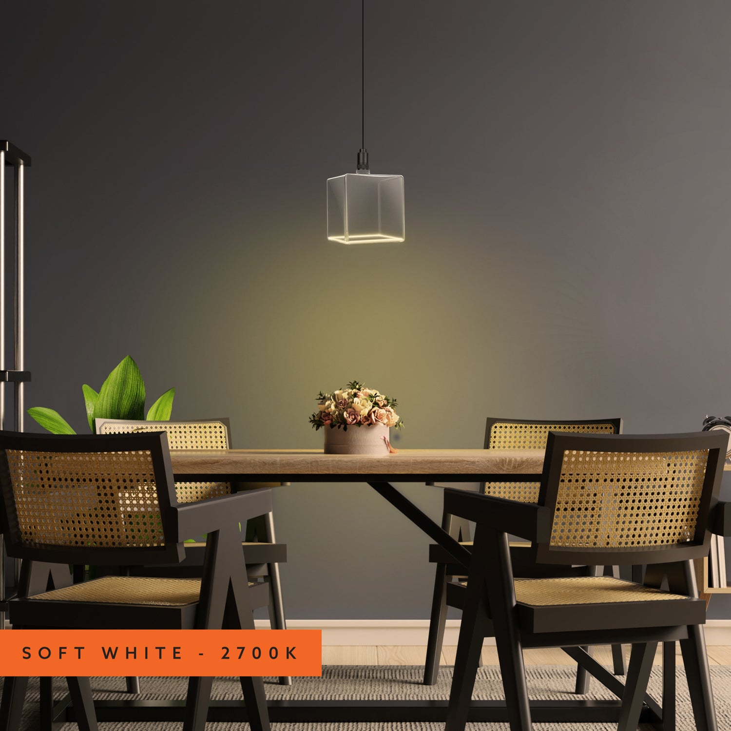 3.3W Soft White (2700K) Clear Cube White Filament LED Bulb