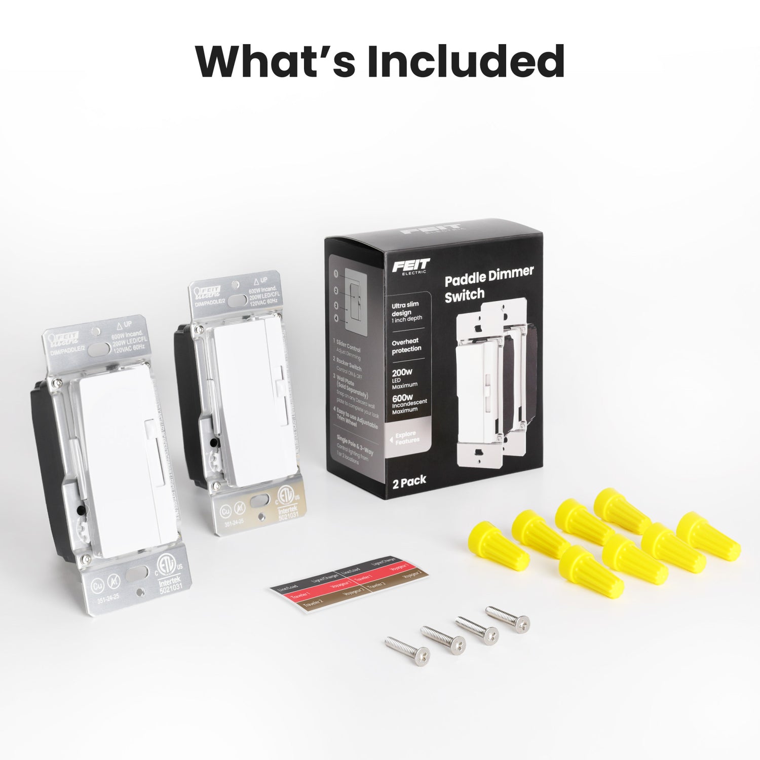 Paddle Switch and Slide Dimmer (2-Pack)